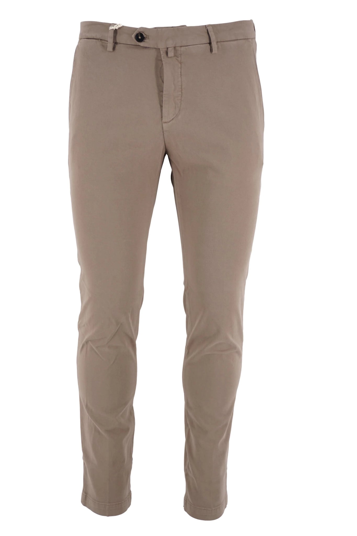Pantalone Slim Fit in Cotone / Tortora - Ideal Moda