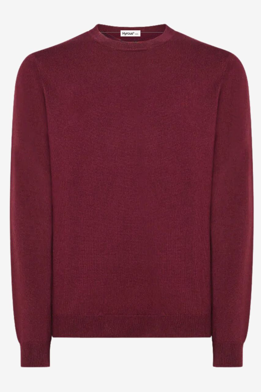 Maglia in Lana Merino Extrafine / Bordeaux - Ideal Moda