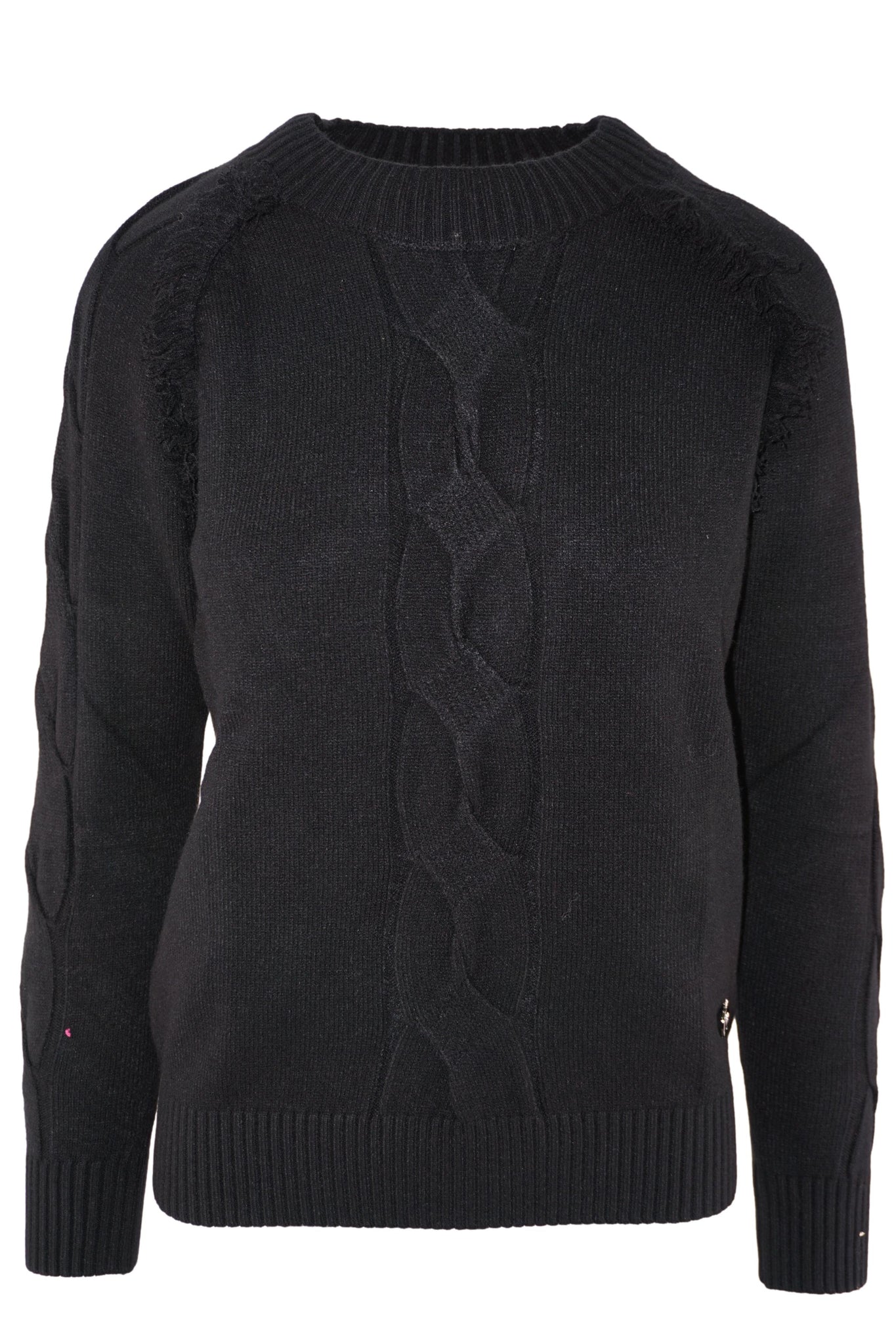 Maglia con Dettaglio Frontale / Nero - Ideal Moda