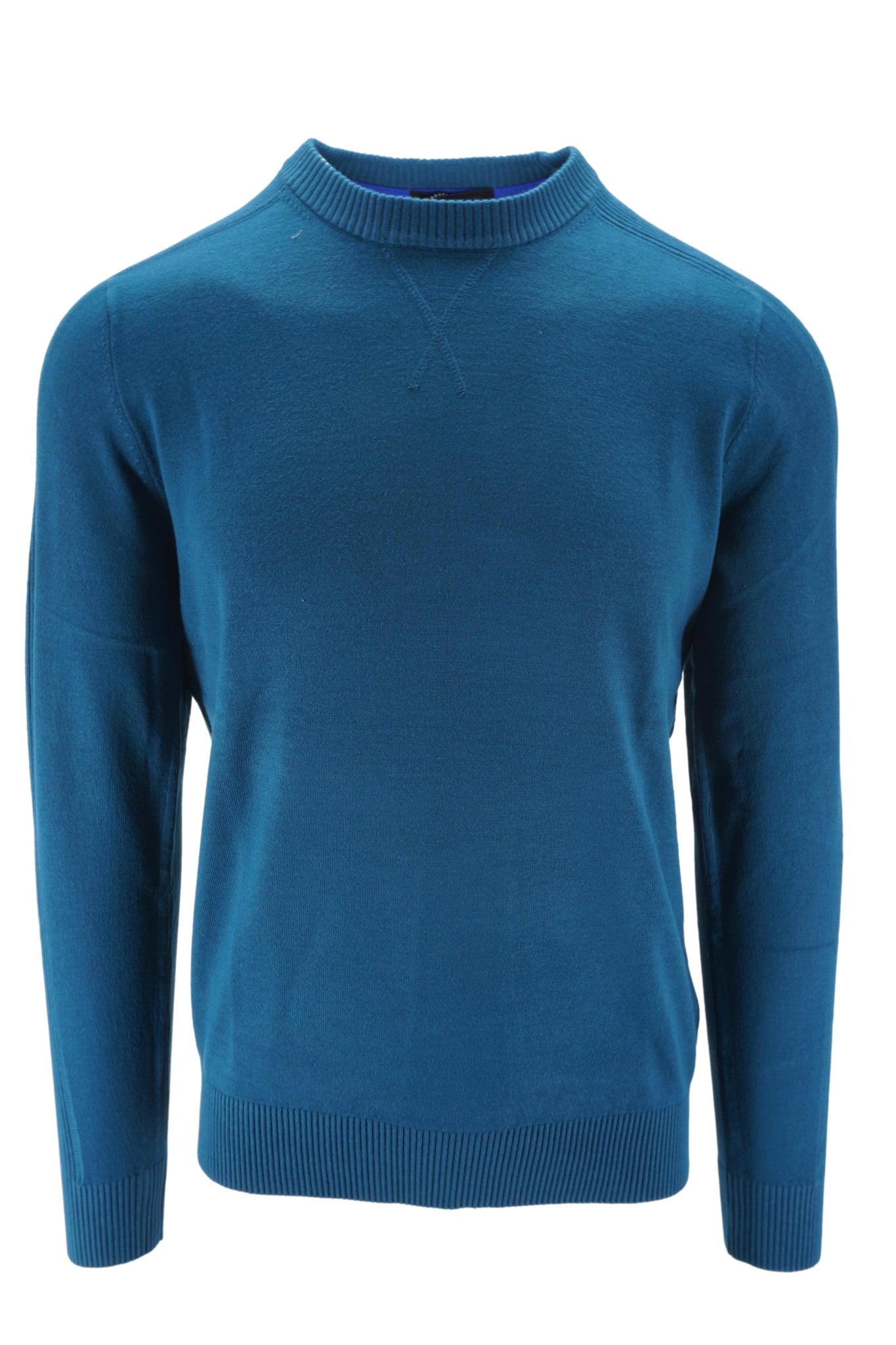 Maglia Girocollo con Dettagli a Costine / Petrolio - Ideal Moda