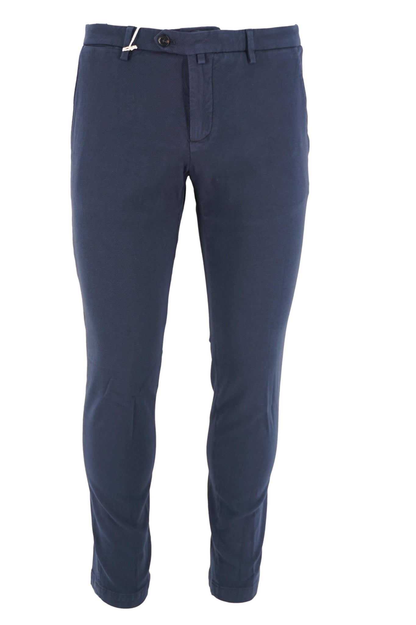 Pantalone Slim Fit con Microfantasia / Blu - Ideal Moda