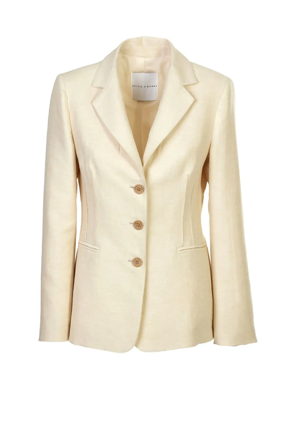 Giacca in Cotone Slim Fit / Beige - Ideal Moda