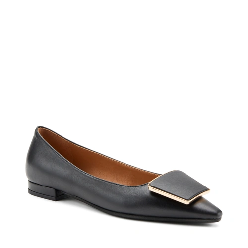 Ballerina in Pelle / Nero - Ideal Moda
