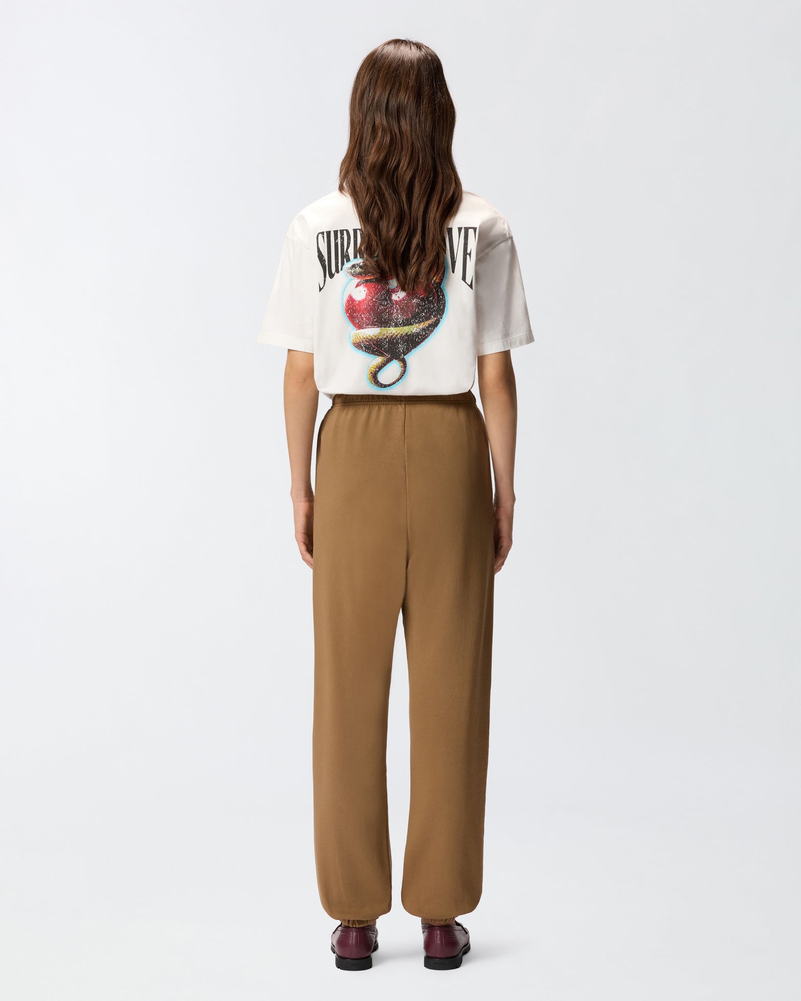 Pantalone Joggers in Felpa con Logo / Beige - Ideal Moda