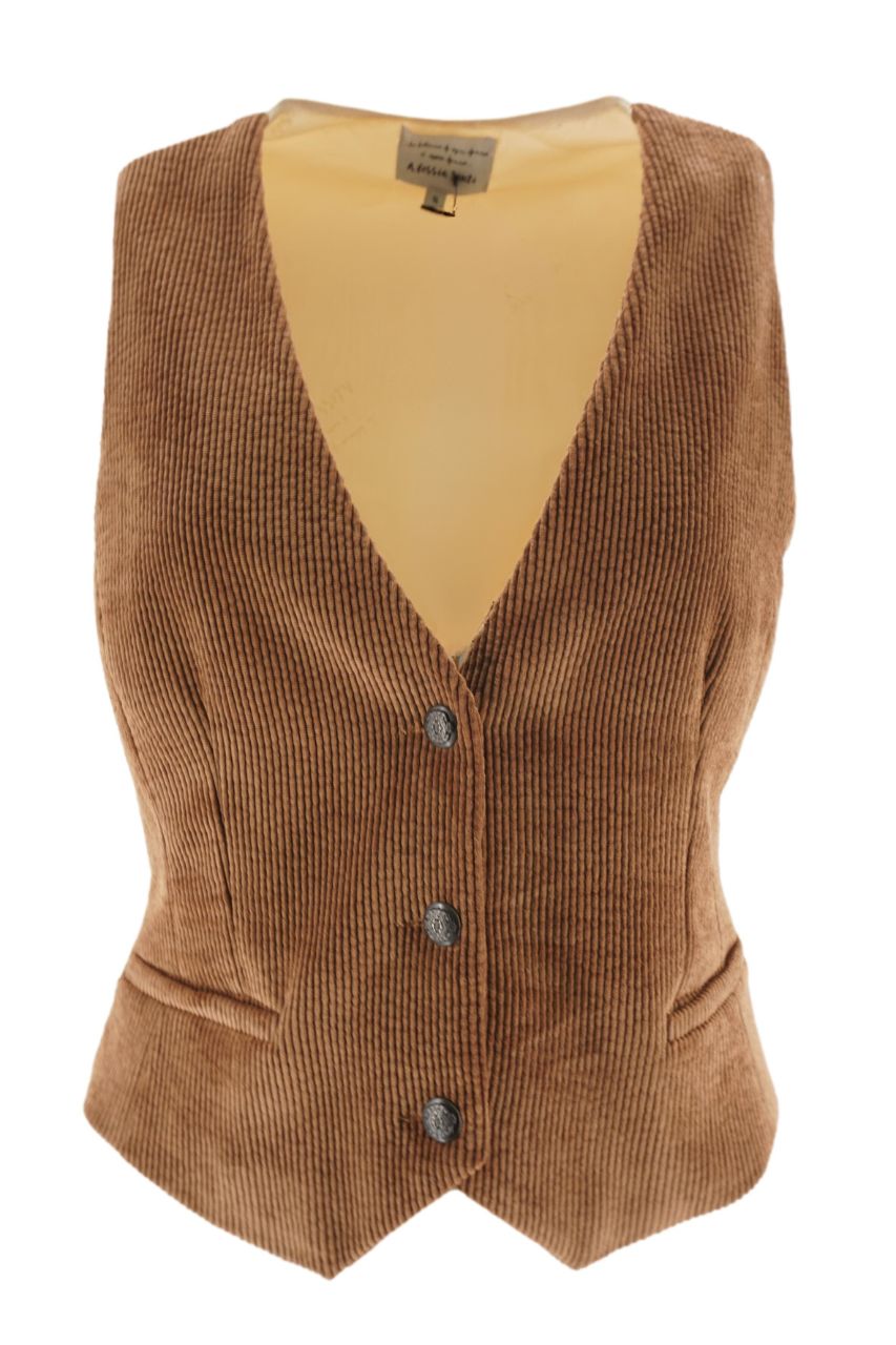 Gilet in Velluto / Marrone - Ideal Moda