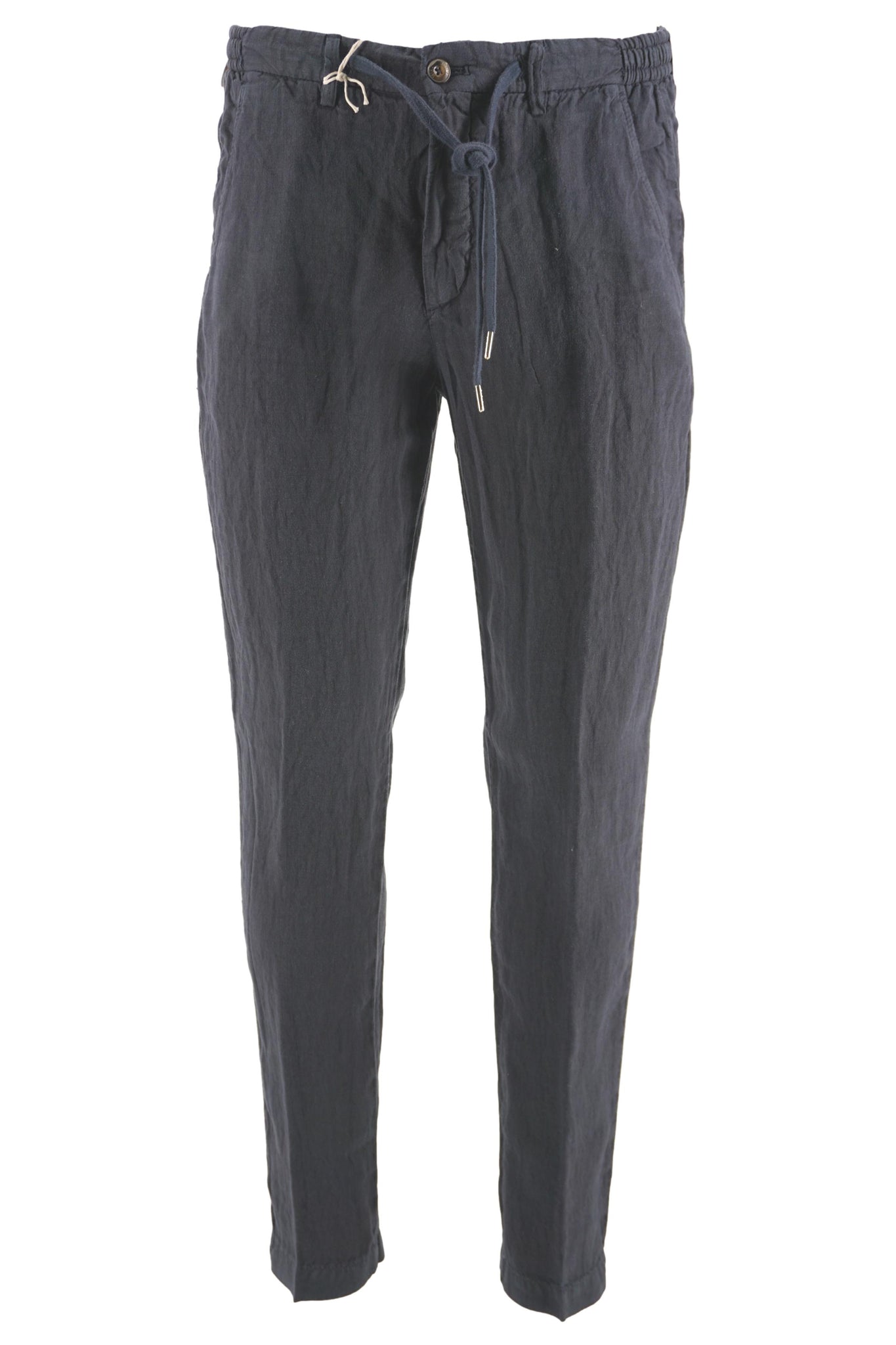 Pantalone in Lino con Coulisse in Vita / Blu - Ideal Moda