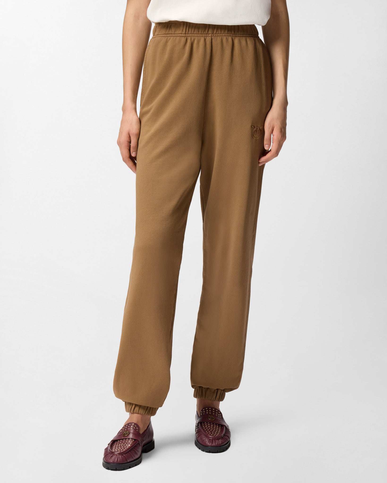Pantalone Joggers in Felpa con Logo / Beige - Ideal Moda