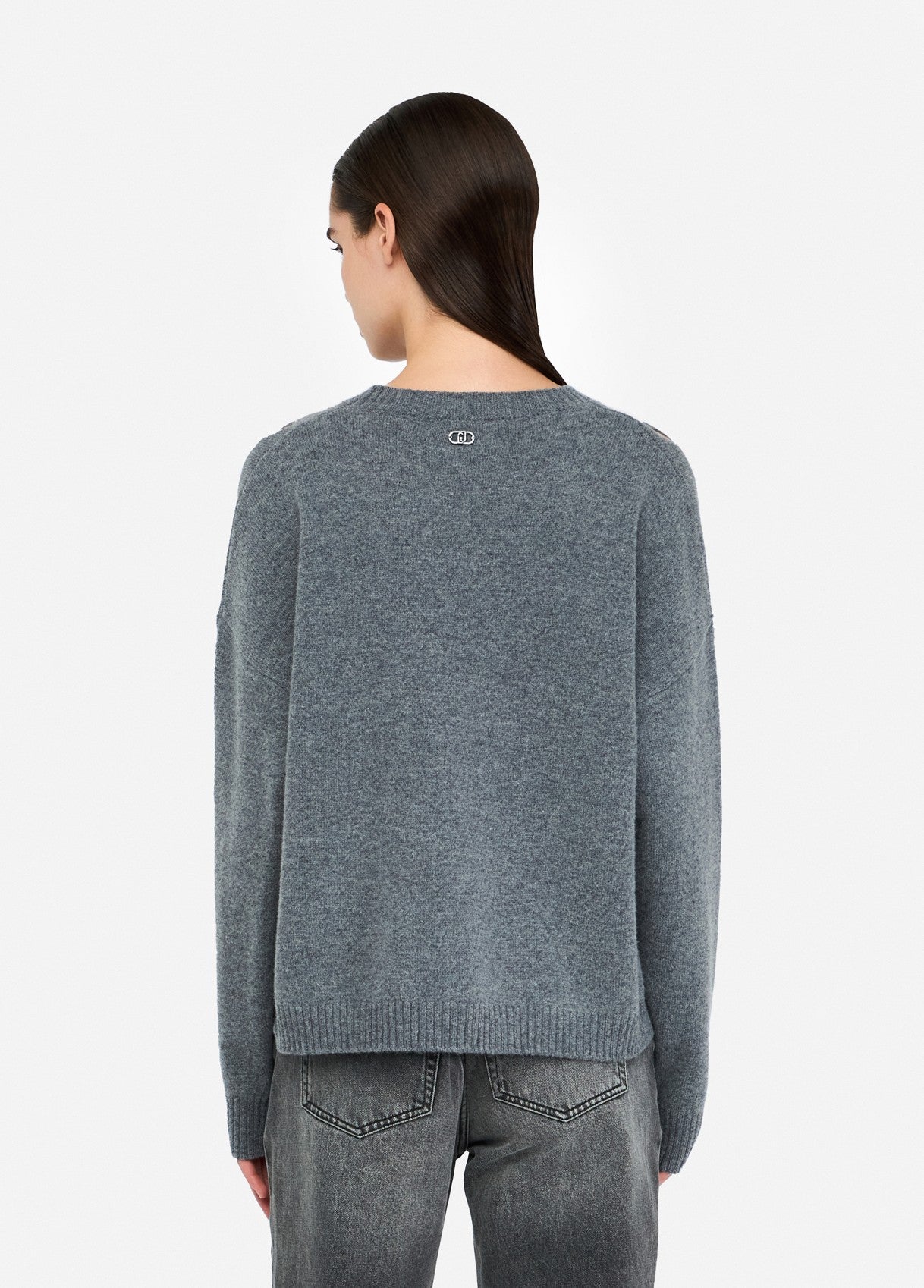 Maglia 100% lana con Cut-Out / Grigio