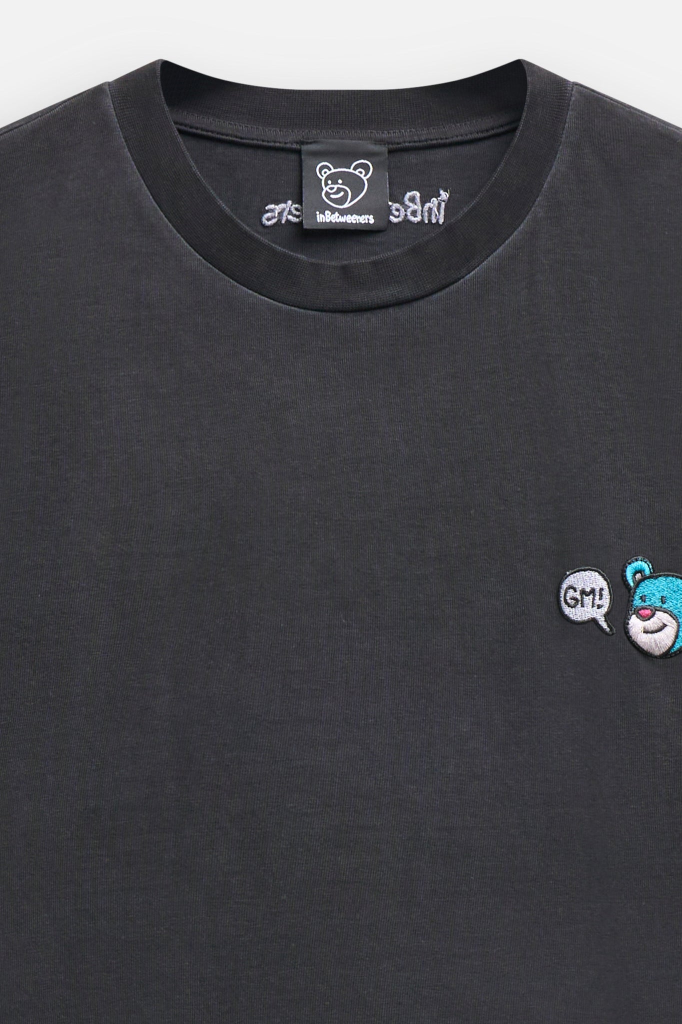 T-Shirt con Logo Ricamato / Nero - Ideal Moda