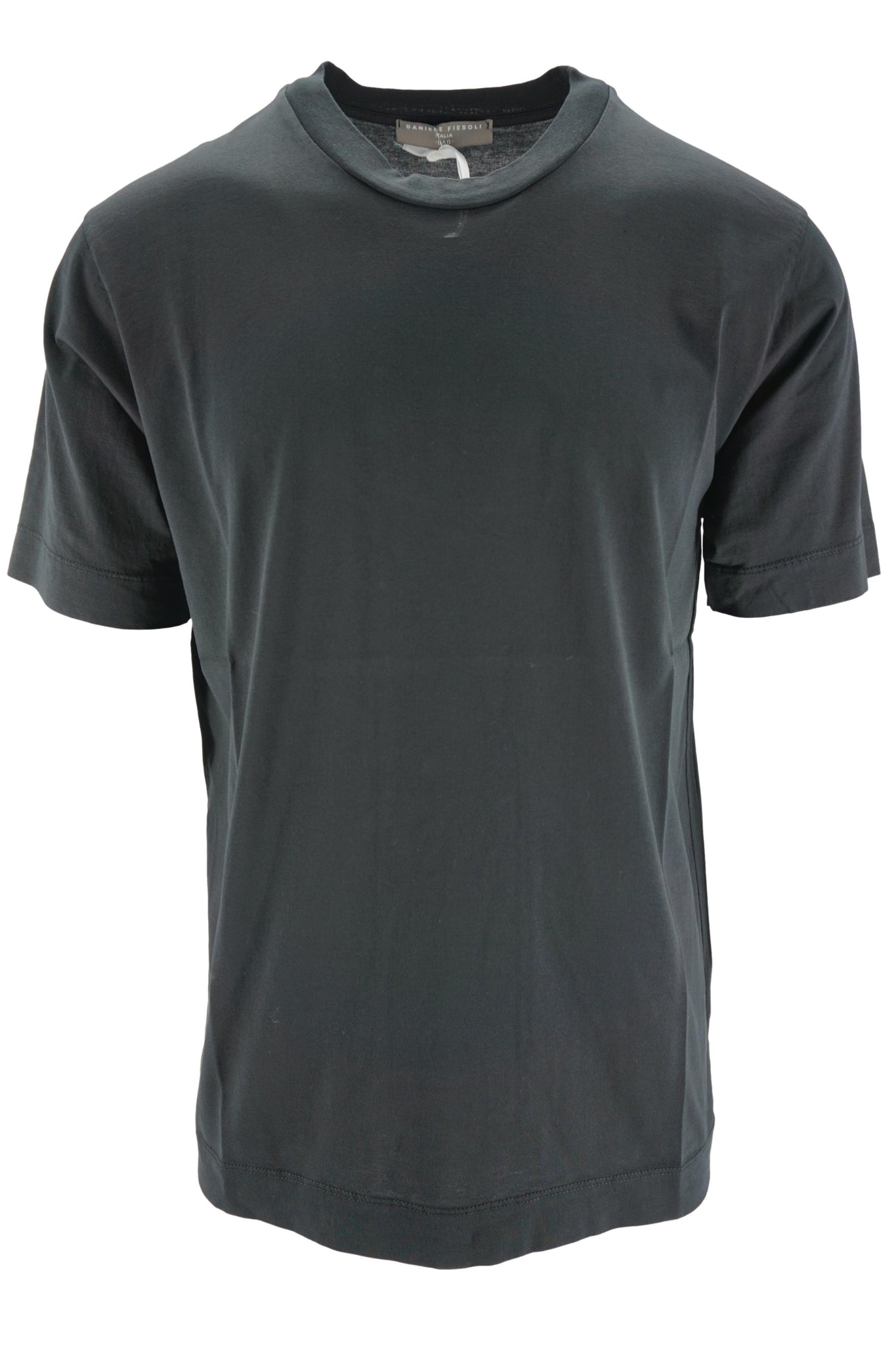 T-Shirt Girocollo in Cotone / Nero - Ideal Moda