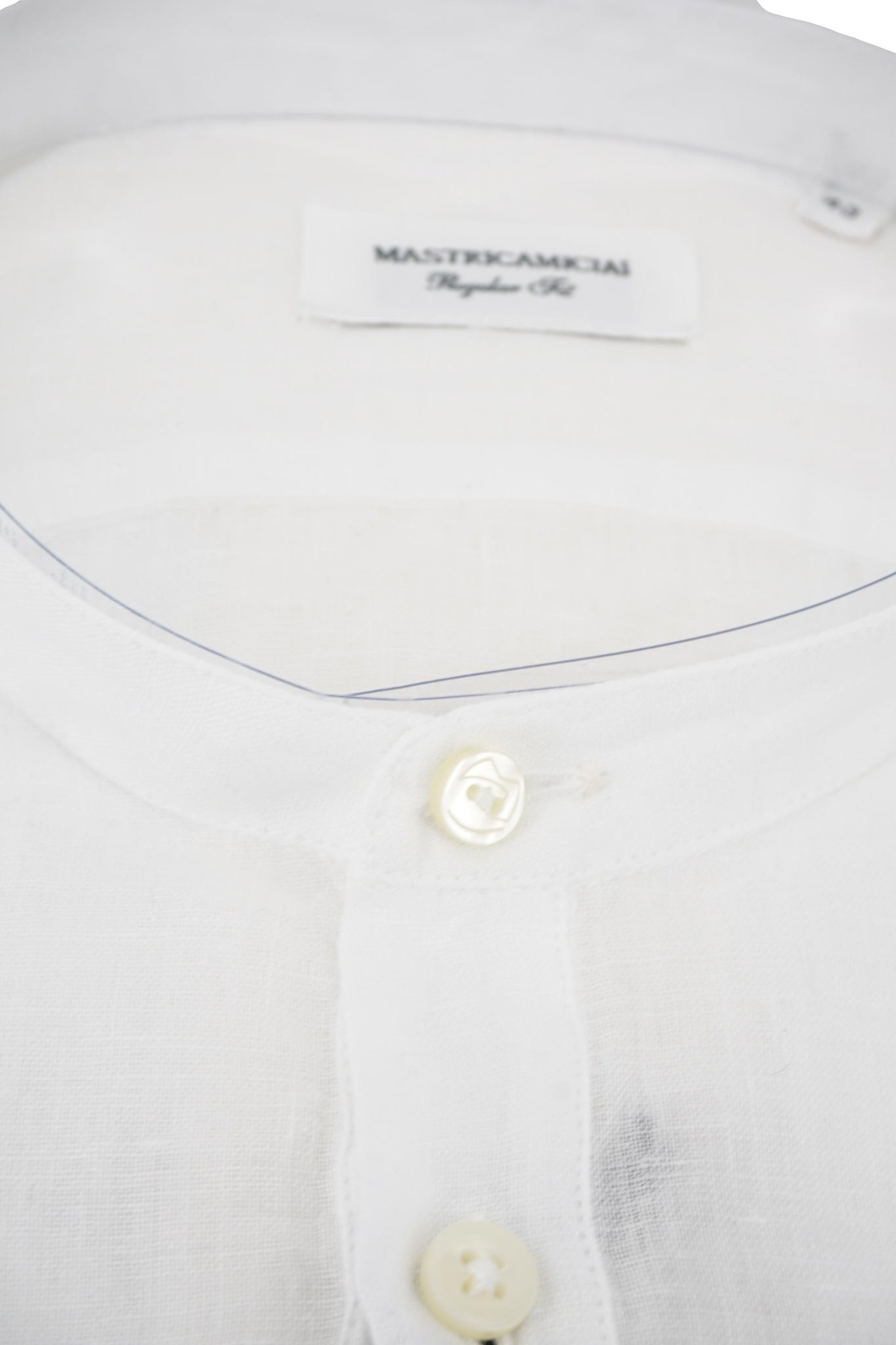 Camicia in Lino con Chiusura Polo / Bianco - Ideal Moda