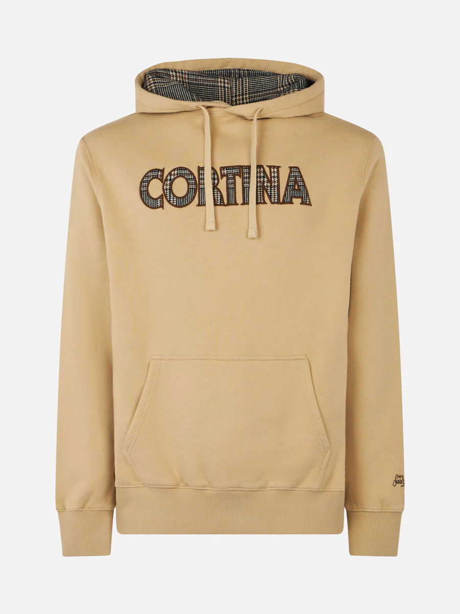 Felpa con Patch a Contrasto / Beige - Ideal Moda