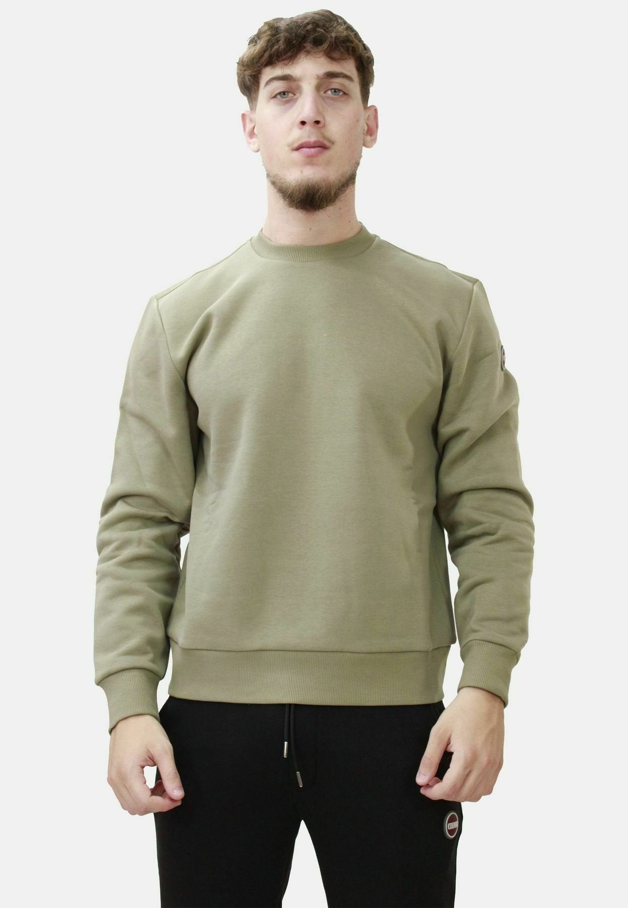 Felpa Girocollo con Logo / Verde - Ideal Moda