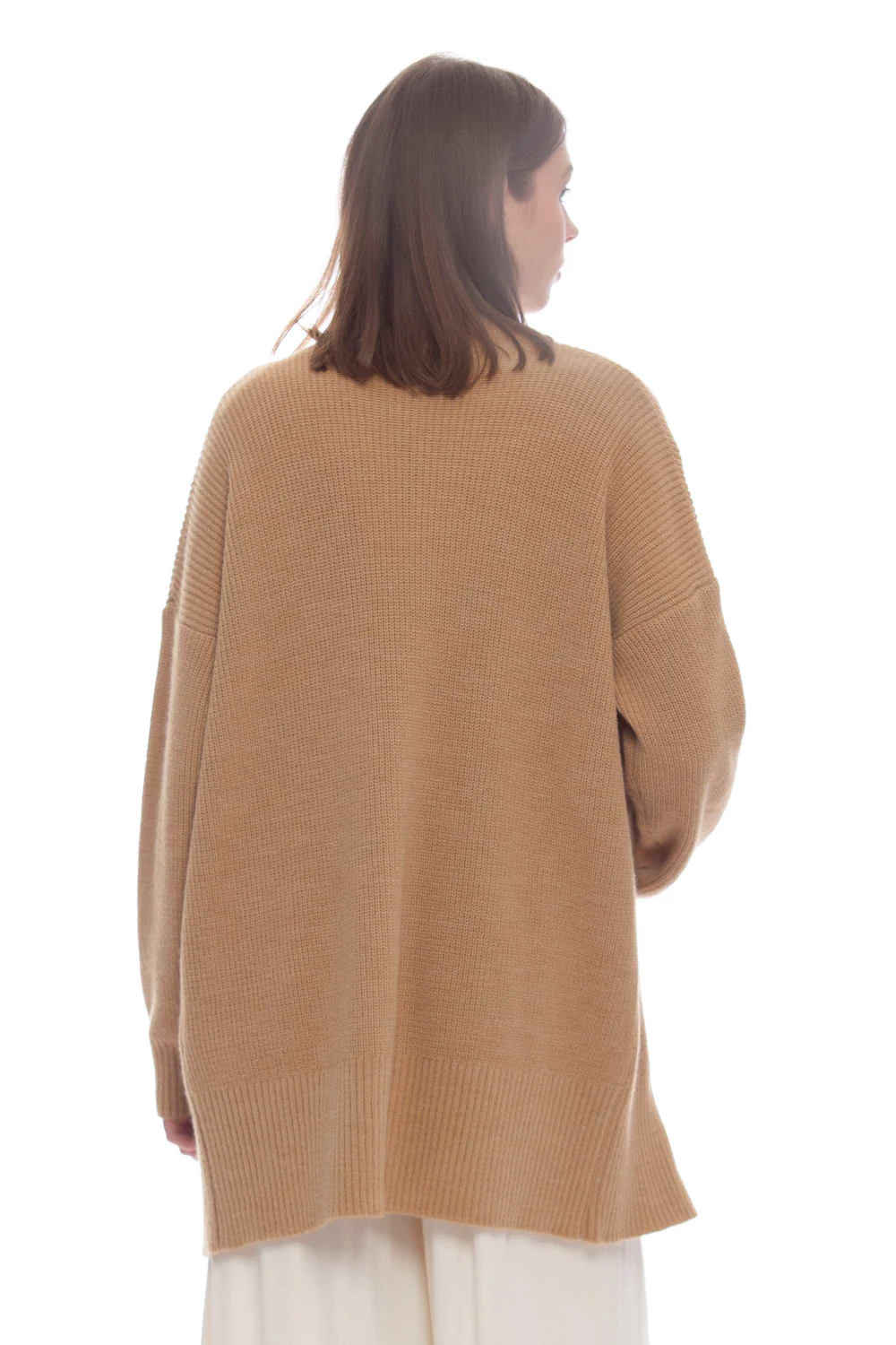 Maglia Cardigan in Misto Lana / Beige