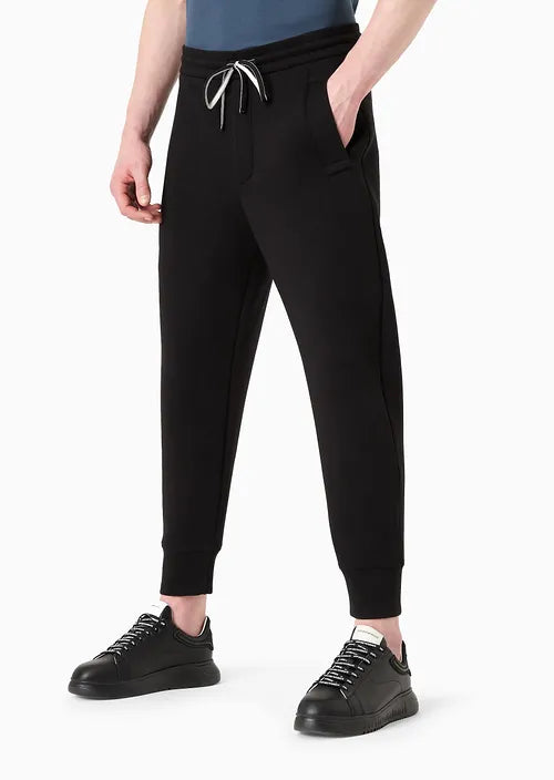 Pantalone Jogger in Double Jersey / Nero - Ideal Moda