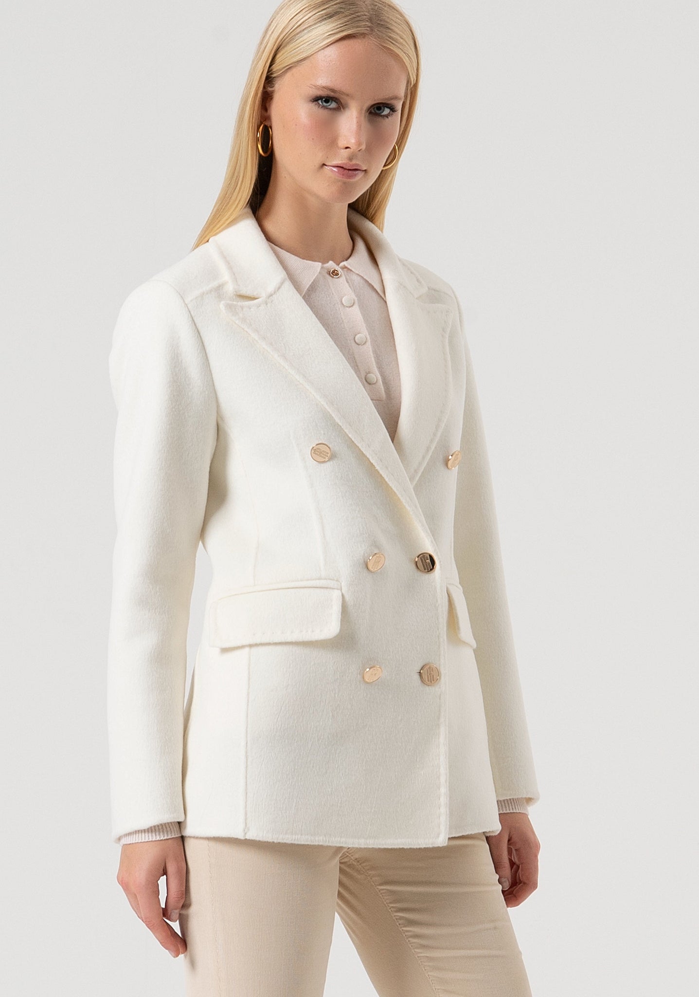 Blazer Doppiopetto in Lana / Avorio