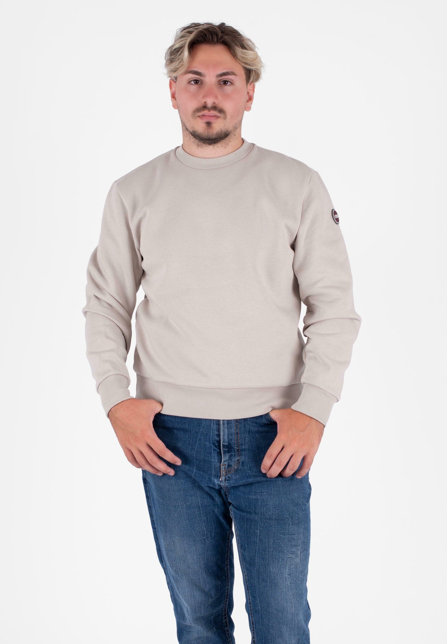 Felpa Girocollo con Logo / Grigio