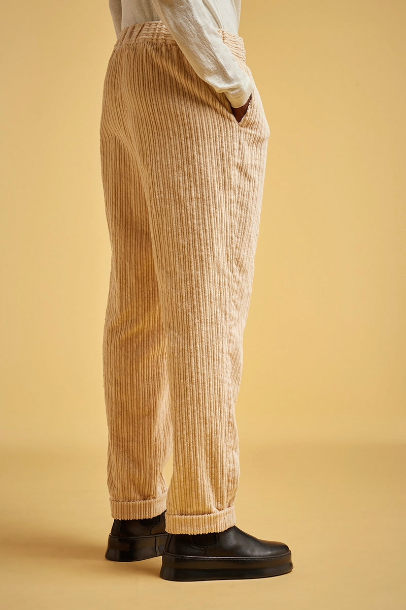 Pantalone in Velluto a Coste / Beige - Ideal Moda