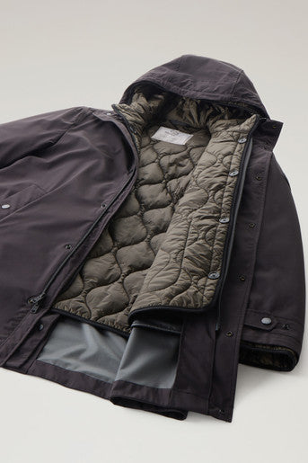 Cappotto 3 in 1 in Nylon Elasticizzato / Nero - Ideal Moda