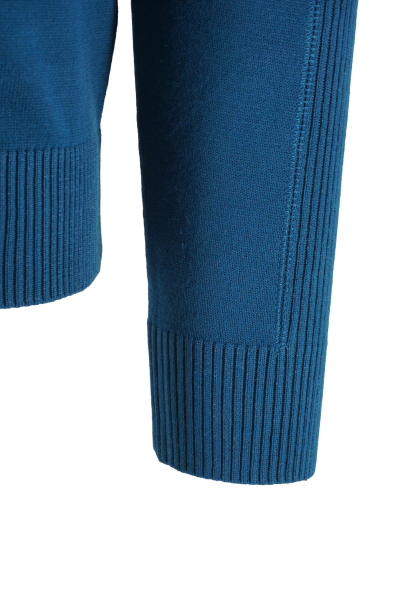Maglia Dolcevita con Dettagli a Costine / Petrolio - Ideal Moda