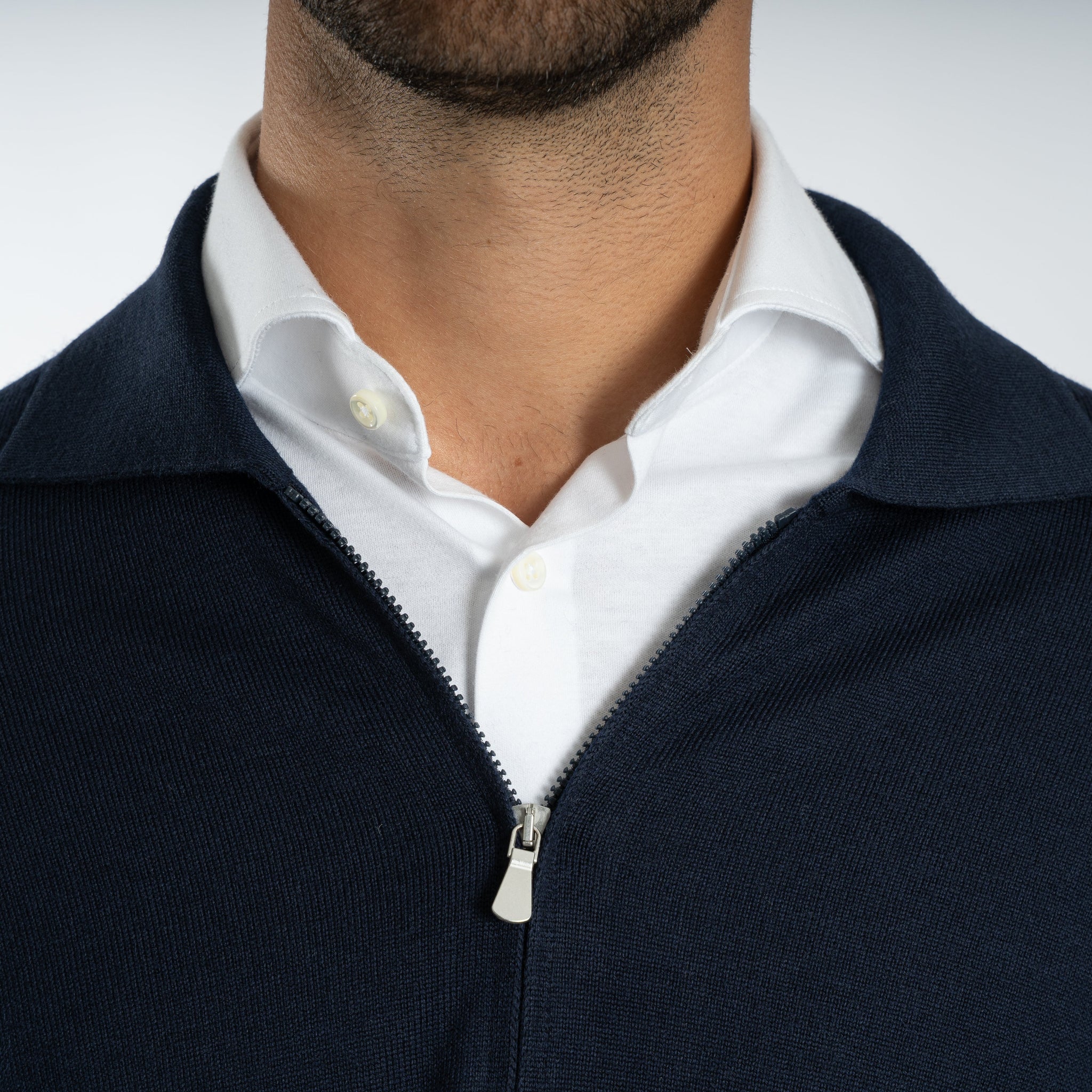 Maglia con Chiusura Full Zip / Blu