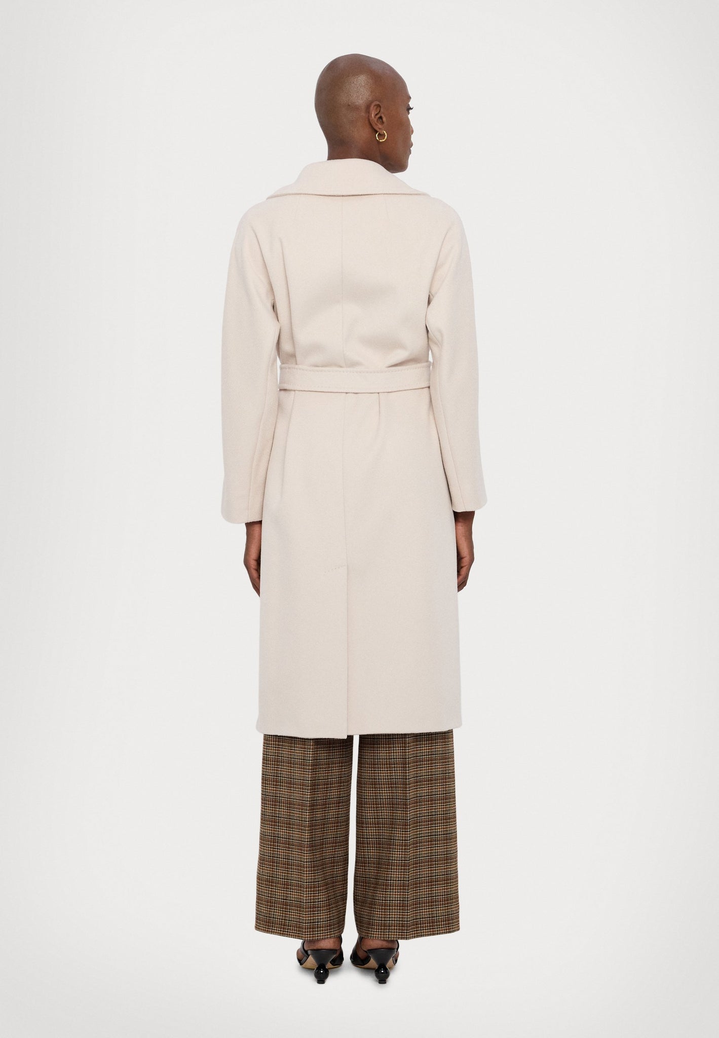 Cappotto in Lana con Cintura / Panna - Ideal Moda
