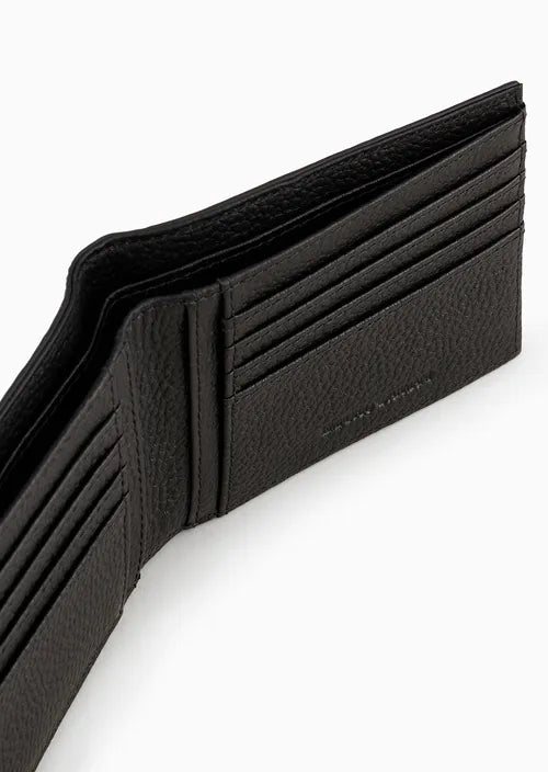 Portafoglio in Pelle con Logo Embossed / Nero - Ideal Moda