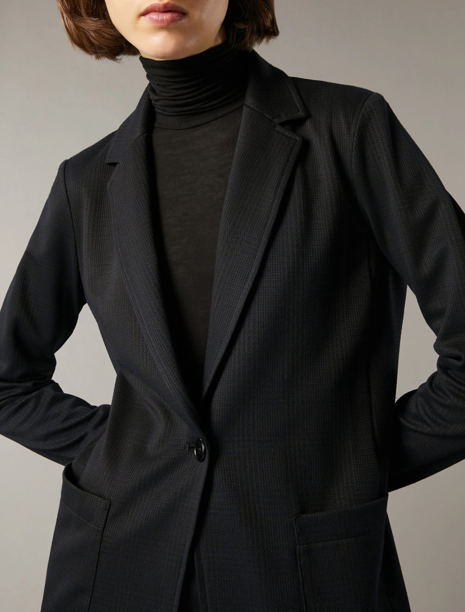 Blazer in Jersey Jacquard / Blu - Ideal Moda