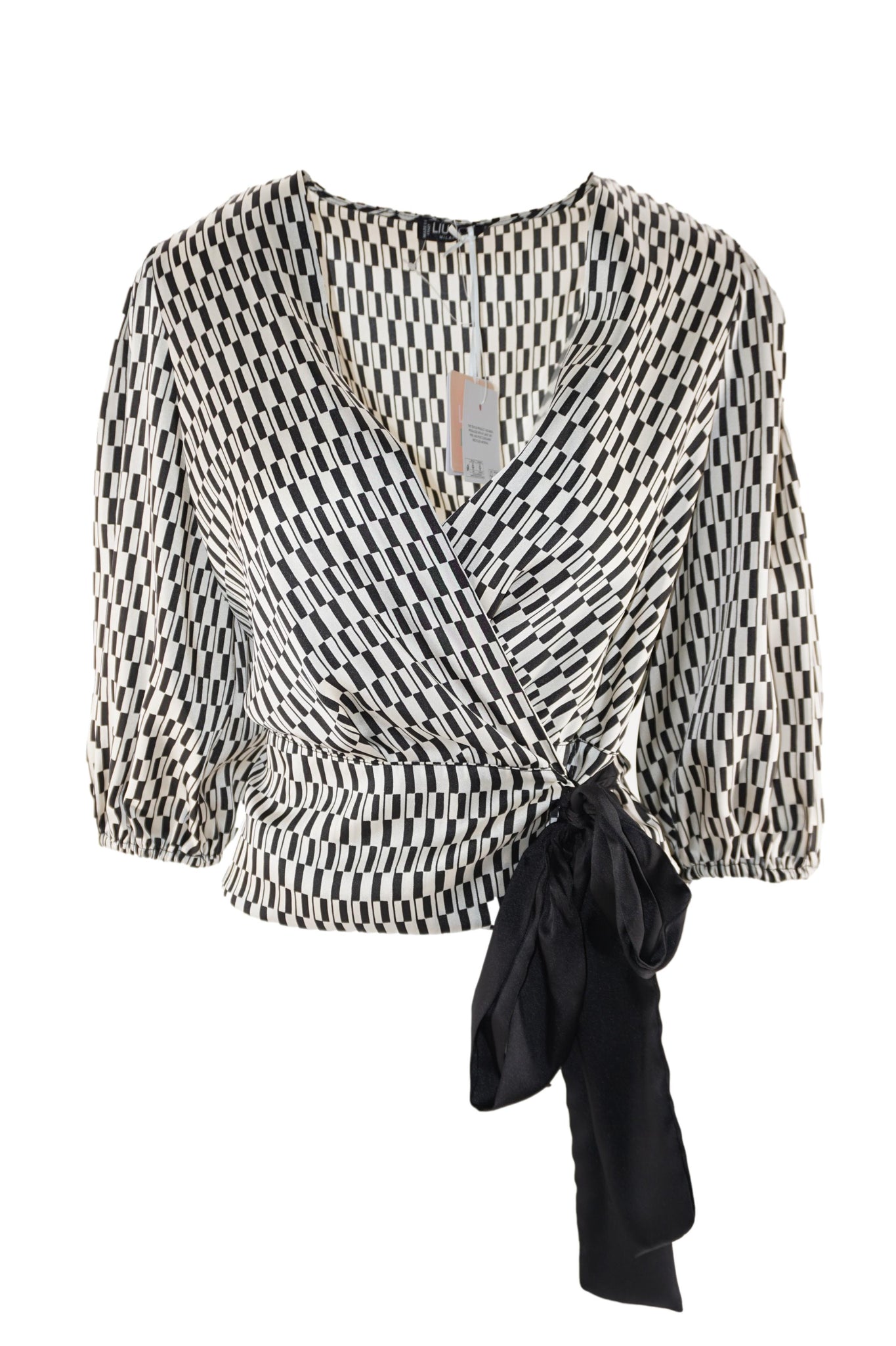Blusa con Fantasia / Nero - Ideal Moda