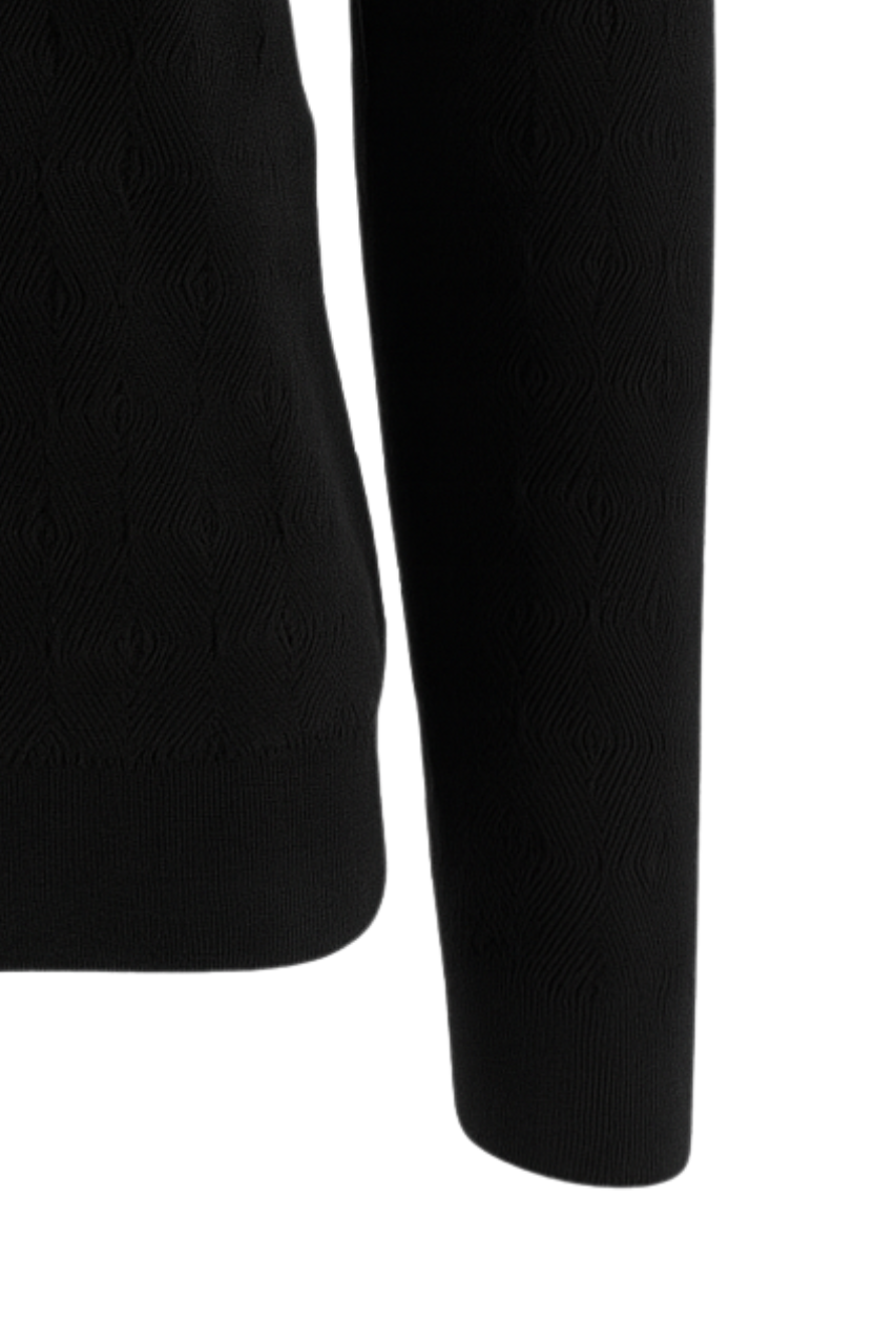 Maglia con Tramatura in Tencel e Merino / Nero
