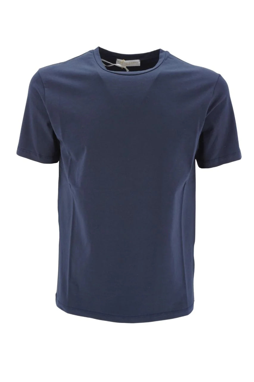 T-Shirt Girocollo in Cotone / Blu - Ideal Moda