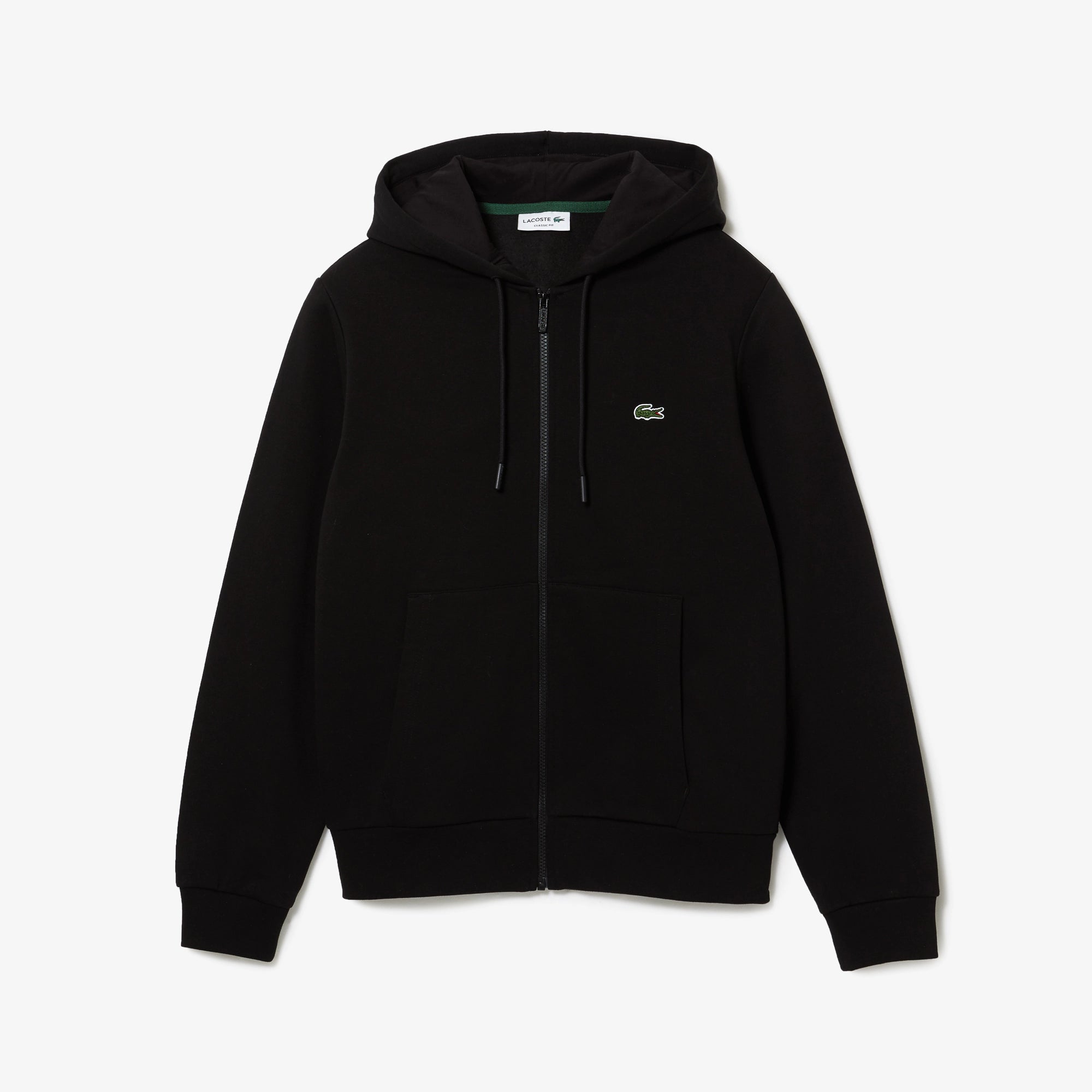 Felpa con Tasca a Marsupio e Zip / Nero - Ideal Moda