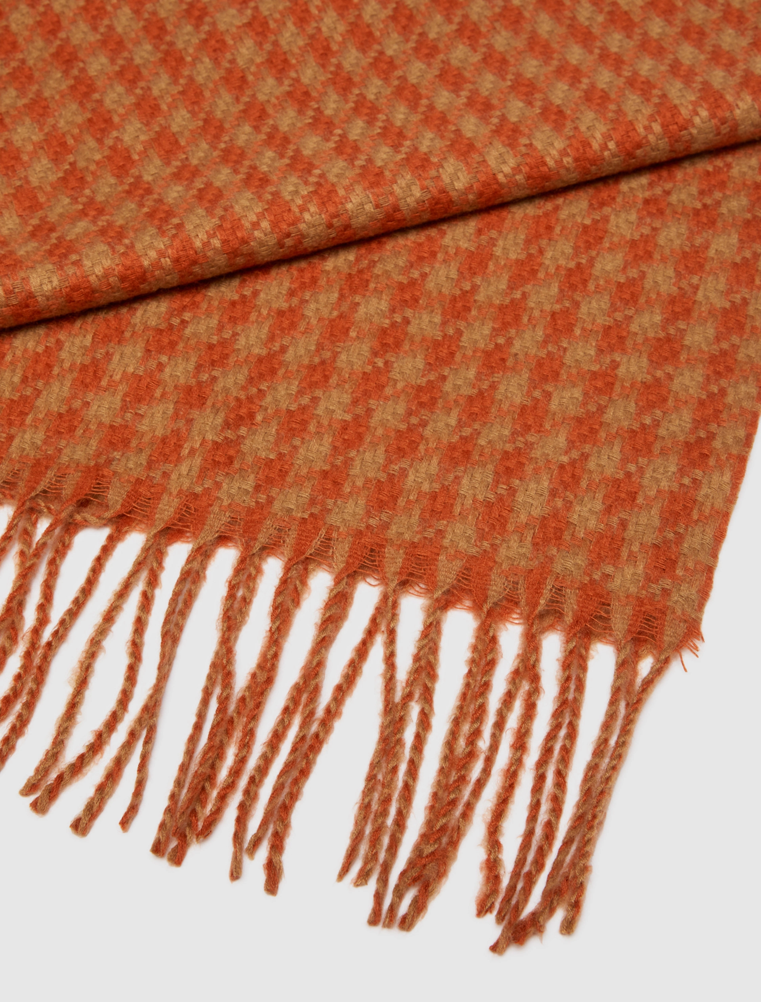 Sciarpa con Fantasia Pied De Poule / Arancione - Ideal Moda