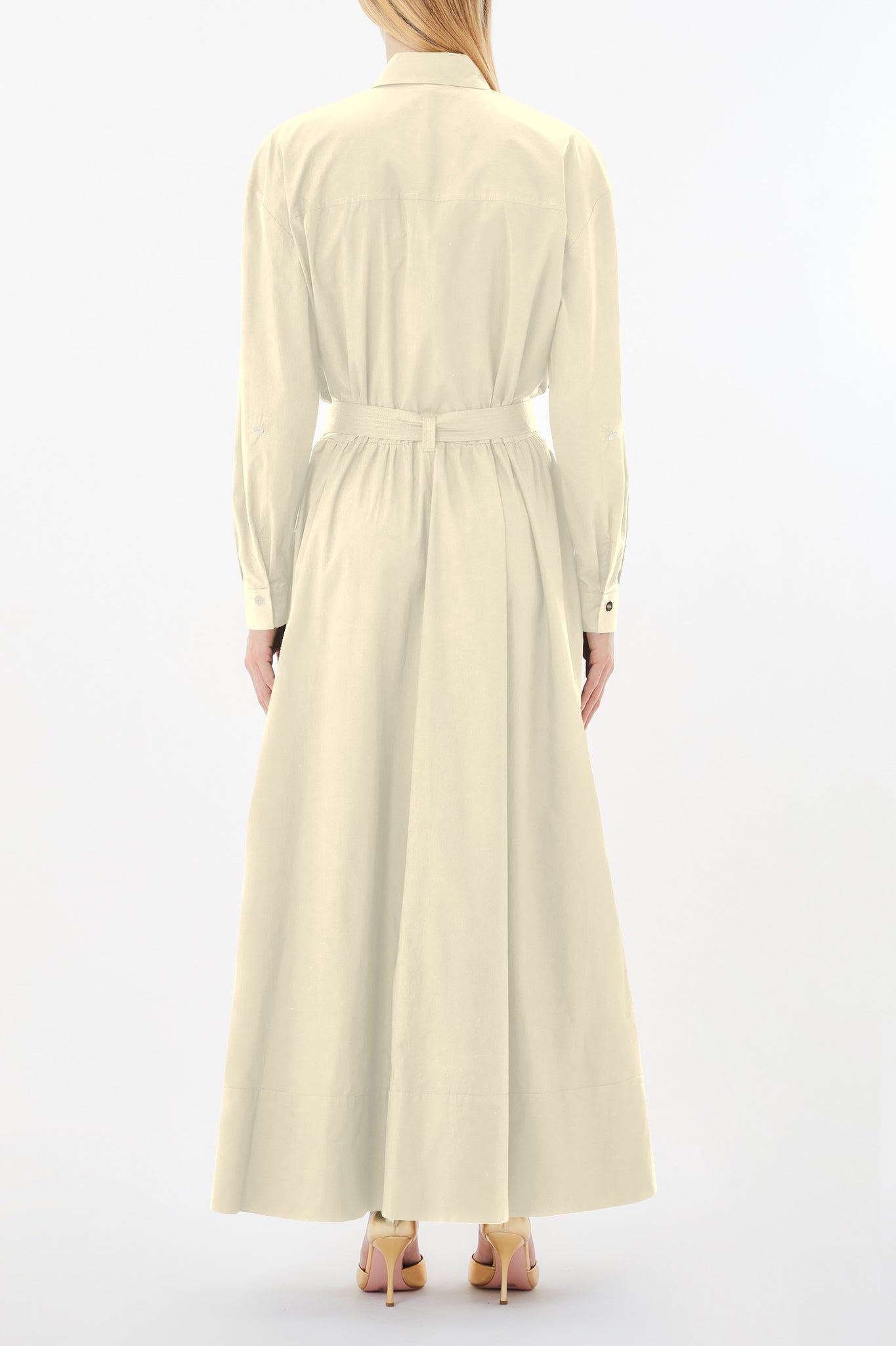 Vestito Chemisier Lungo / Beige - Ideal Moda