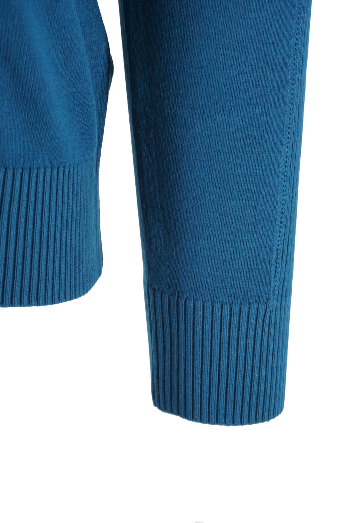 Maglia Girocollo con Dettagli a Costine / Petrolio - Ideal Moda