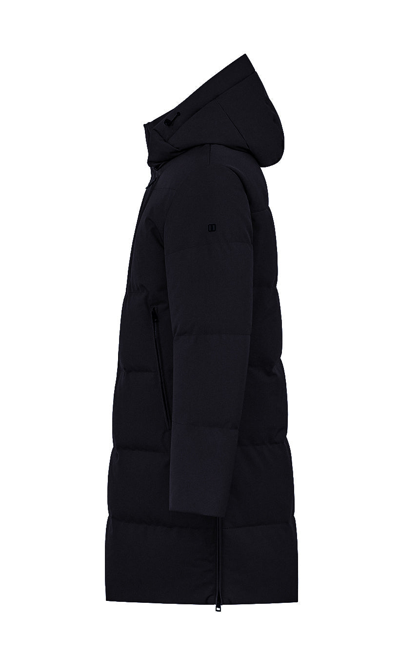 Parka Lungo Trapuntato Effetto Lana / Blu - Ideal Moda