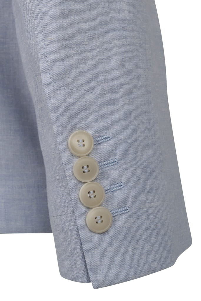 Giacca Monopetto in Misto Lino / Celeste - Ideal Moda