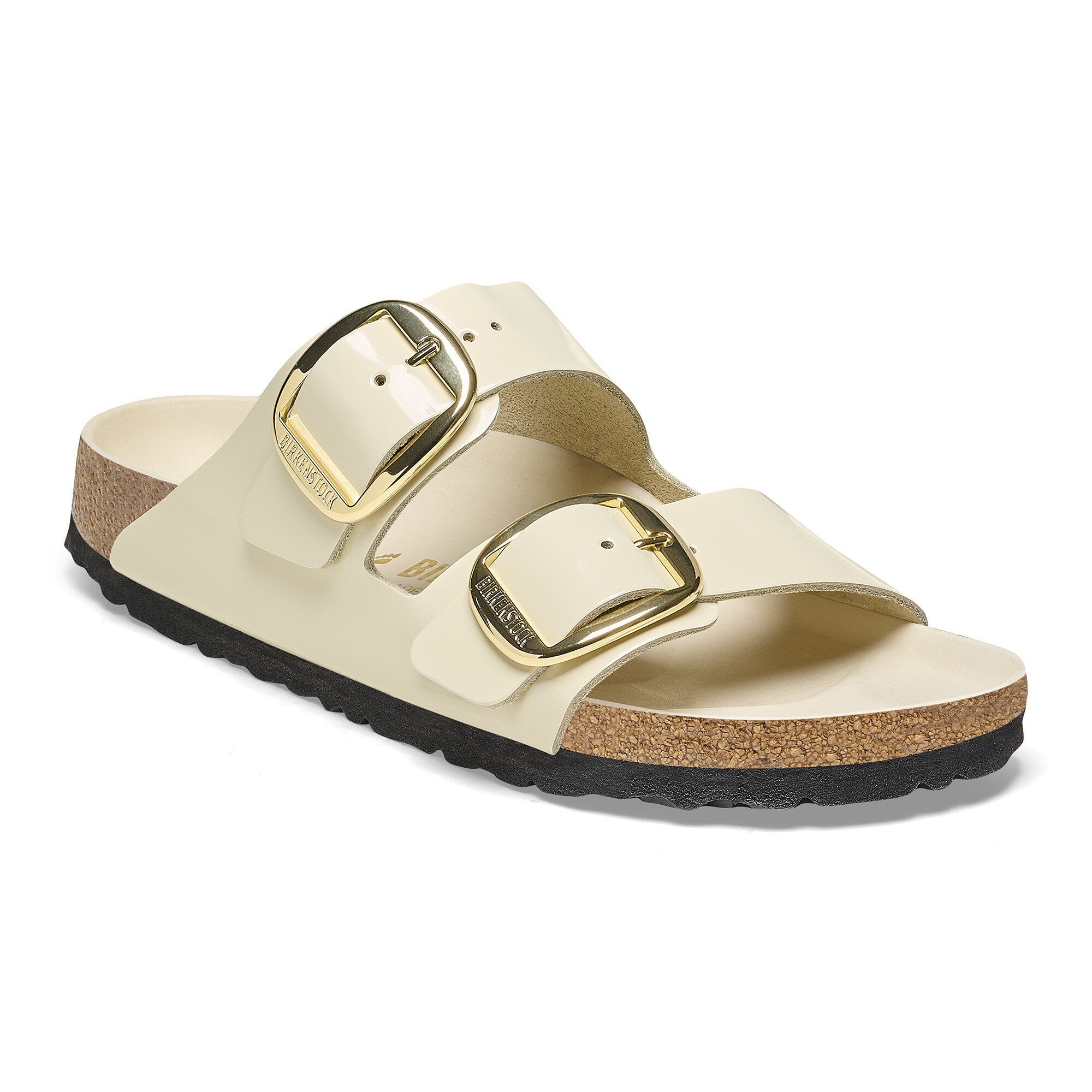 Sandalo Arizona Big Buckle in Pelle Vernice / Avorio - Ideal Moda
