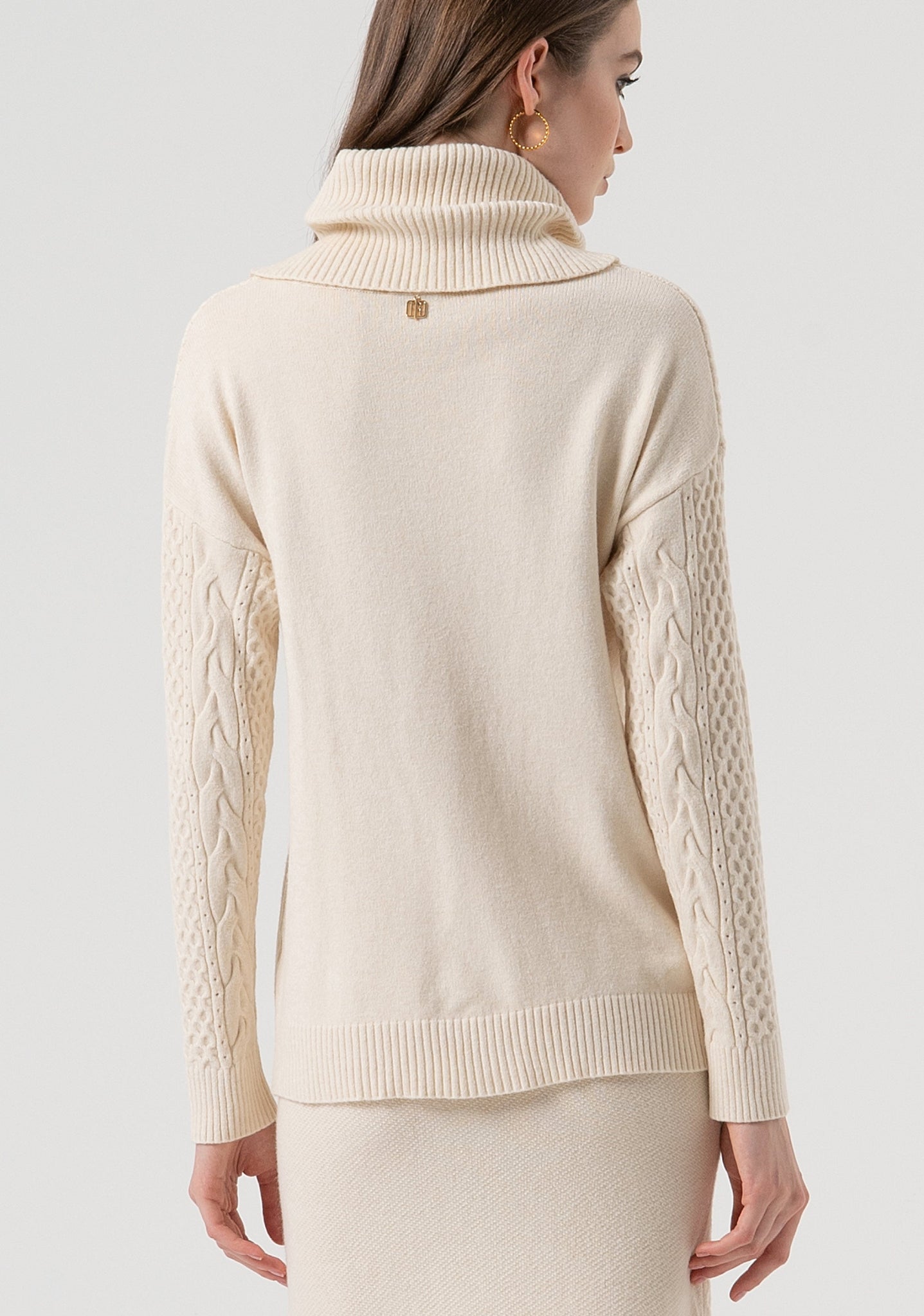 Maglia Loose Fit in Punto Treccia / Avorio