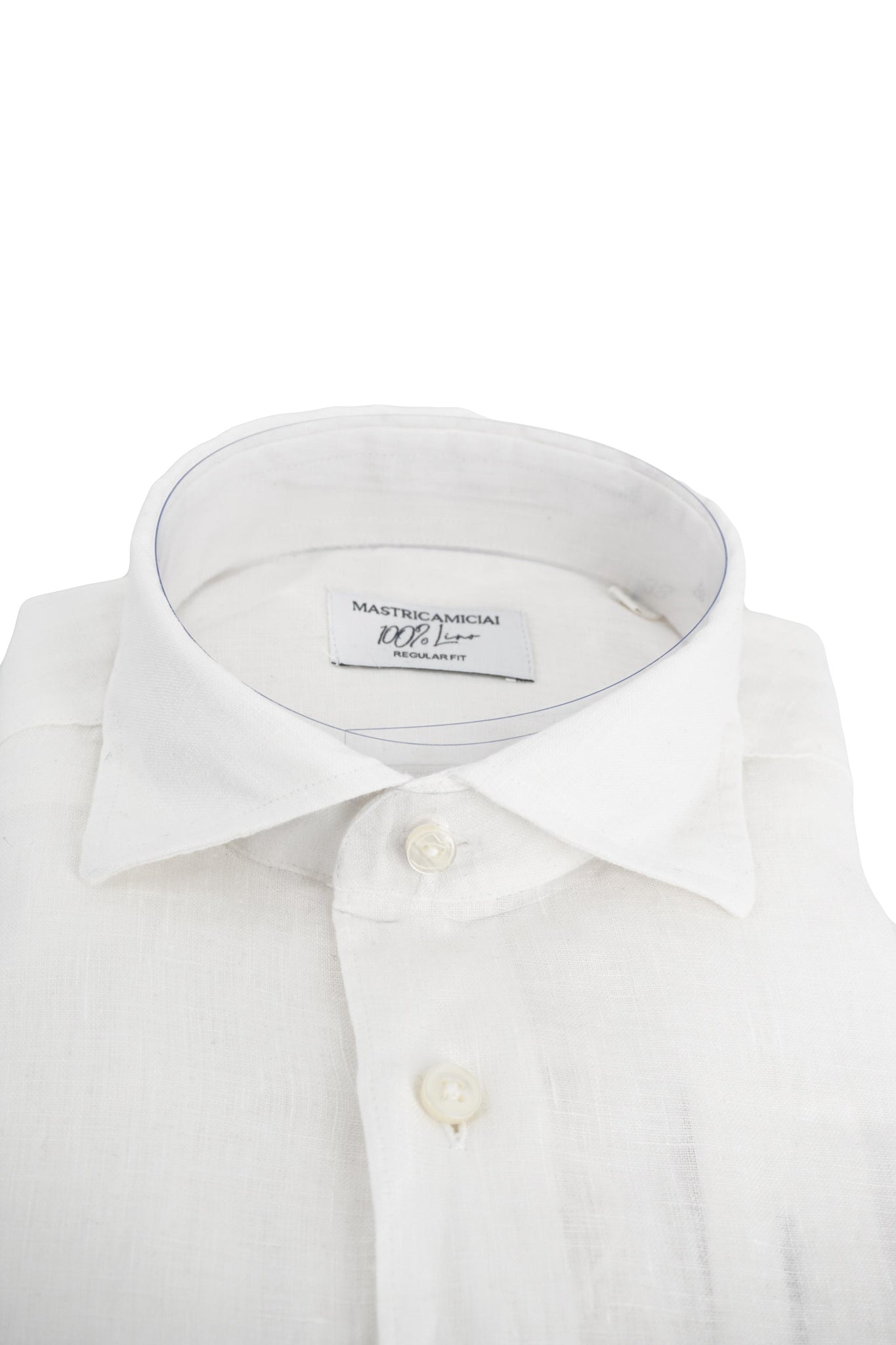 Camicia in Lino con Collo Morbido / Bianco - Ideal Moda