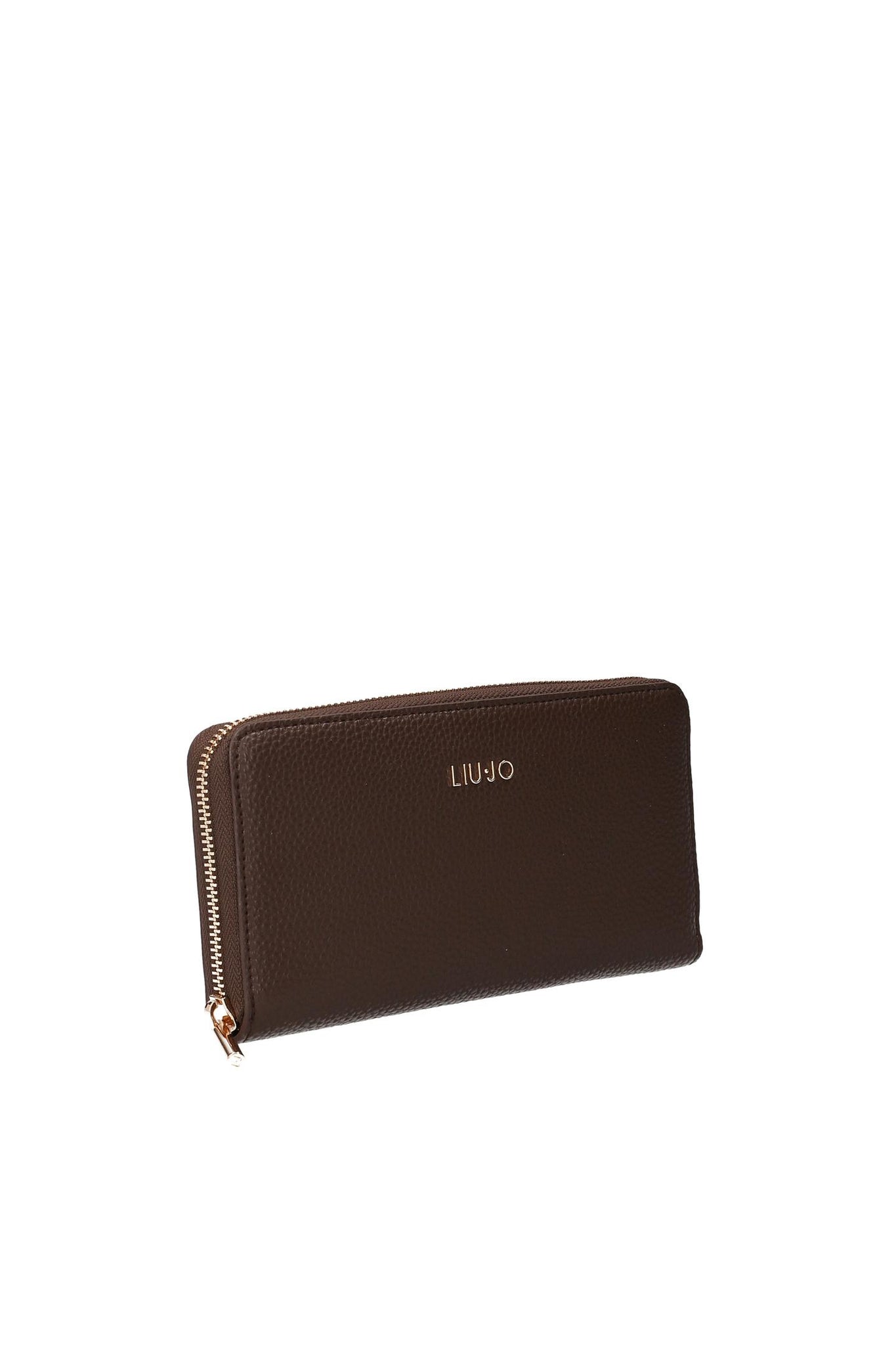 Portafoglio Zip Around con Logo / Marrone - Ideal Moda
