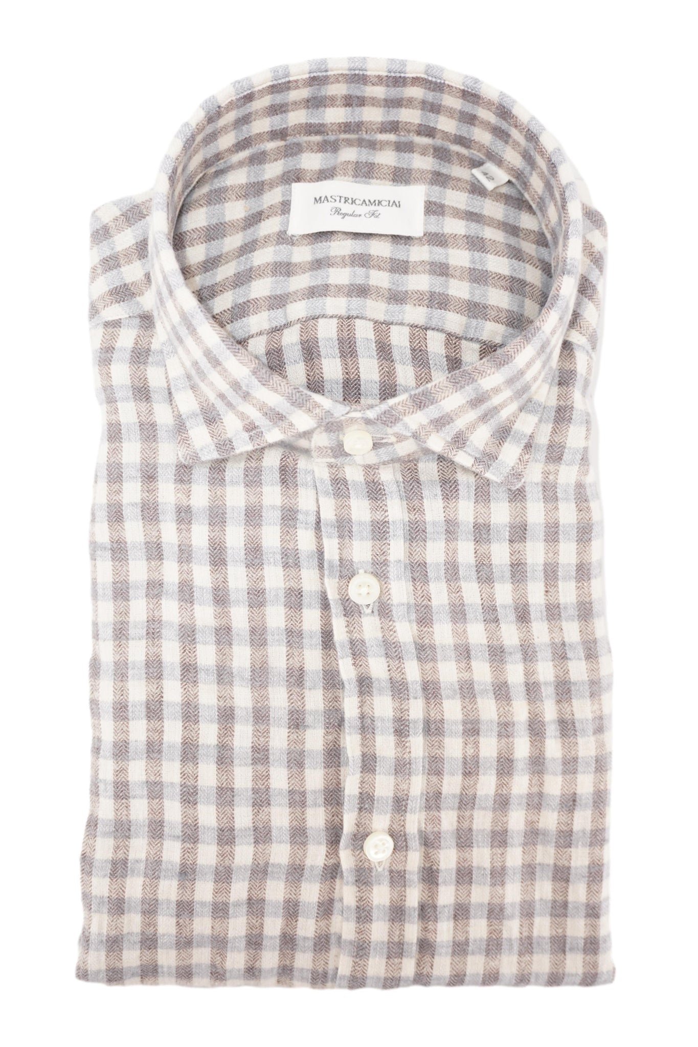 Camicia in Flanella con Fantasia a Quadri / Bianco - Ideal Moda