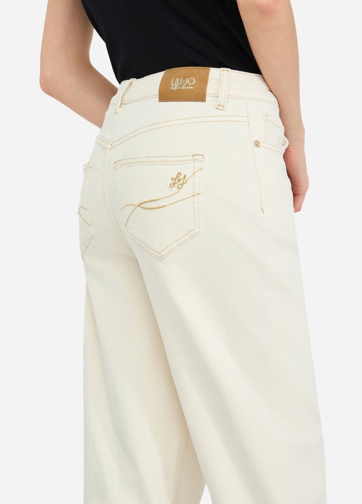 Pantaloni Carrot Fit / Avorio - Ideal Moda
