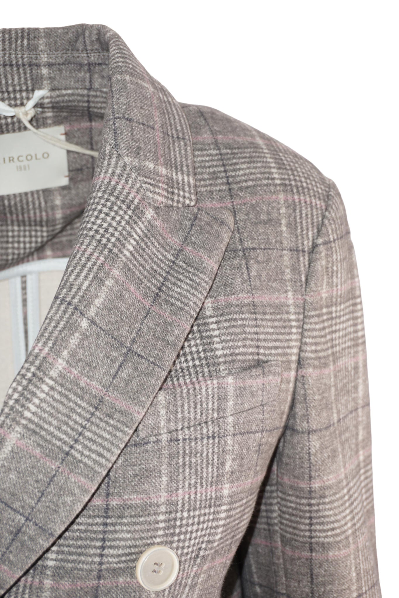 Giacca Doppiopetto con Fantasia / Grigio - Ideal Moda