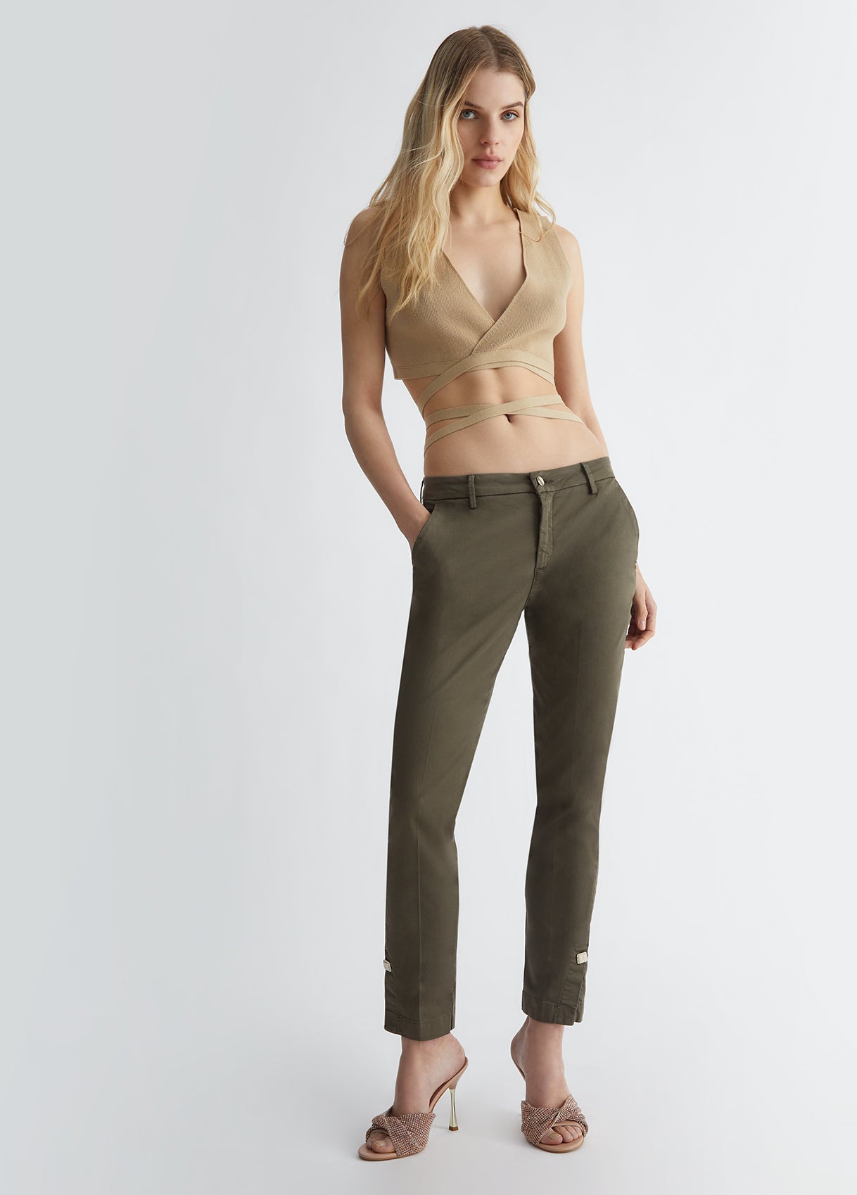 Pantalone Chino Bottom Up / Verde - Ideal Moda