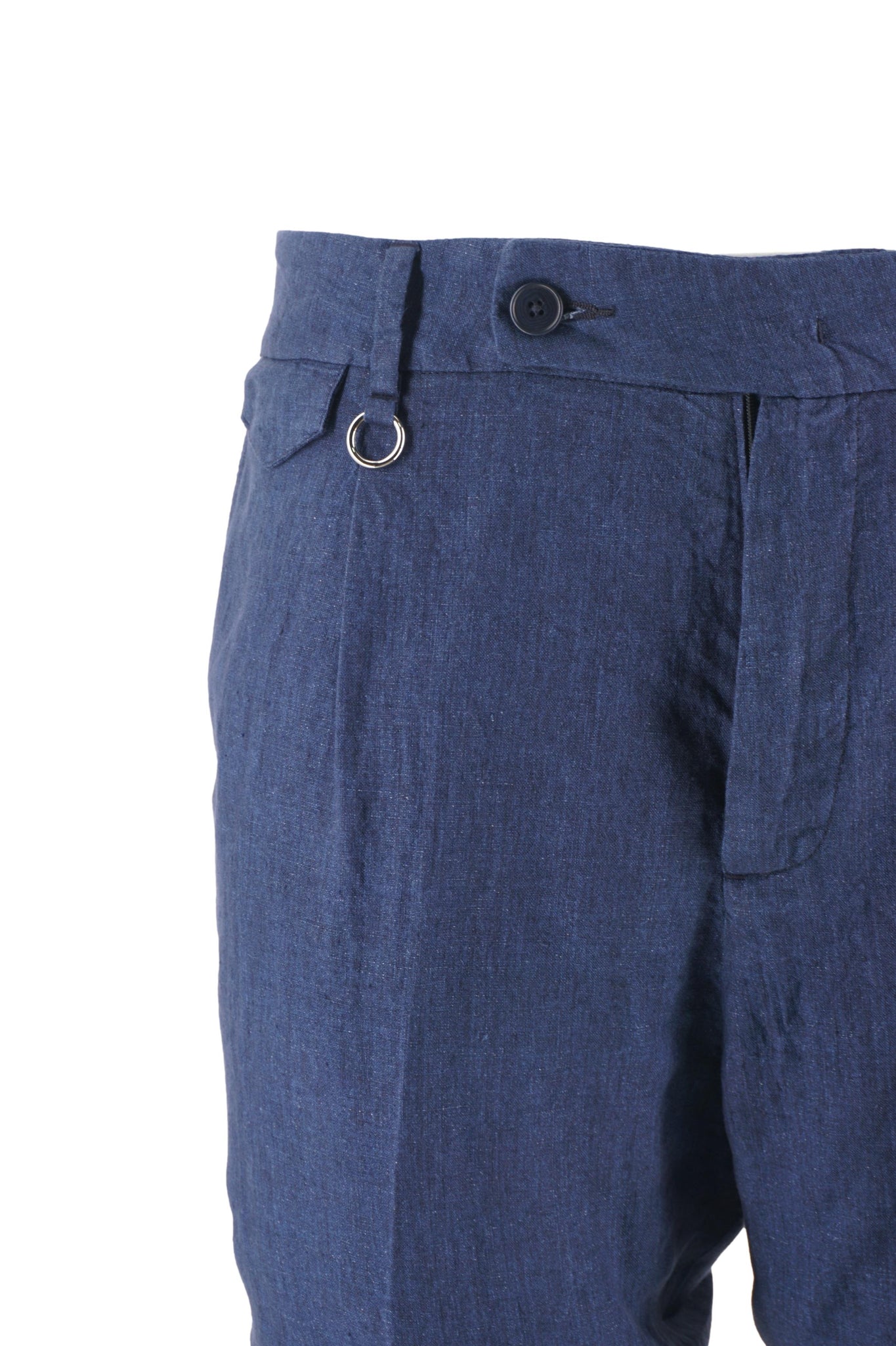 Pantalone in Lino Modello Charles / Blu - Ideal Moda