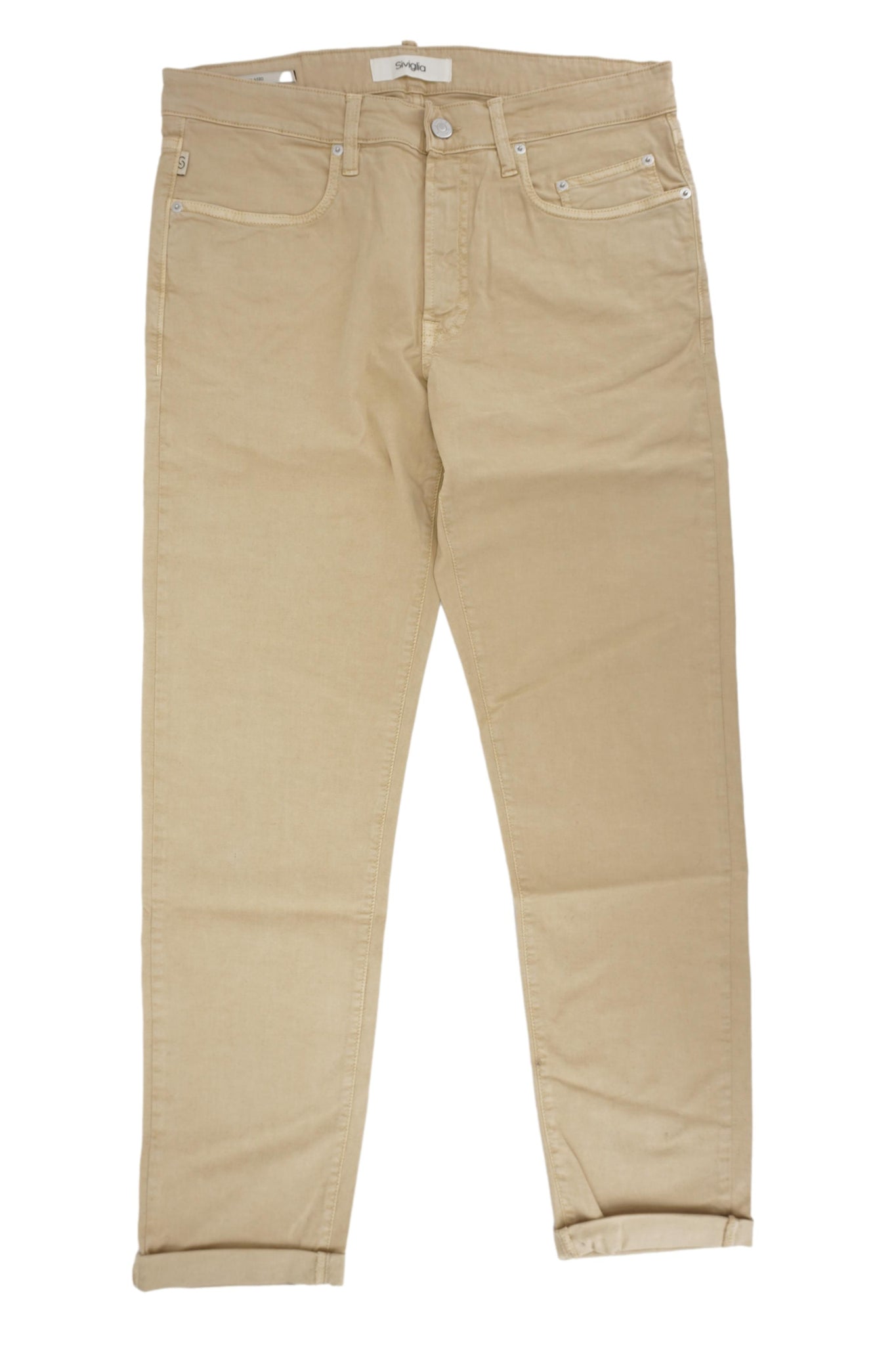 Pantalone Cinque Tasche in Cotone / Beige - Ideal Moda