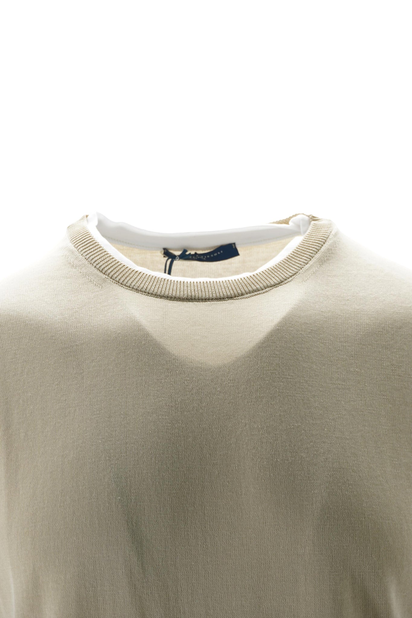 T-Shirt in Filo di Cotone con Dettagli / Beige - Ideal Moda