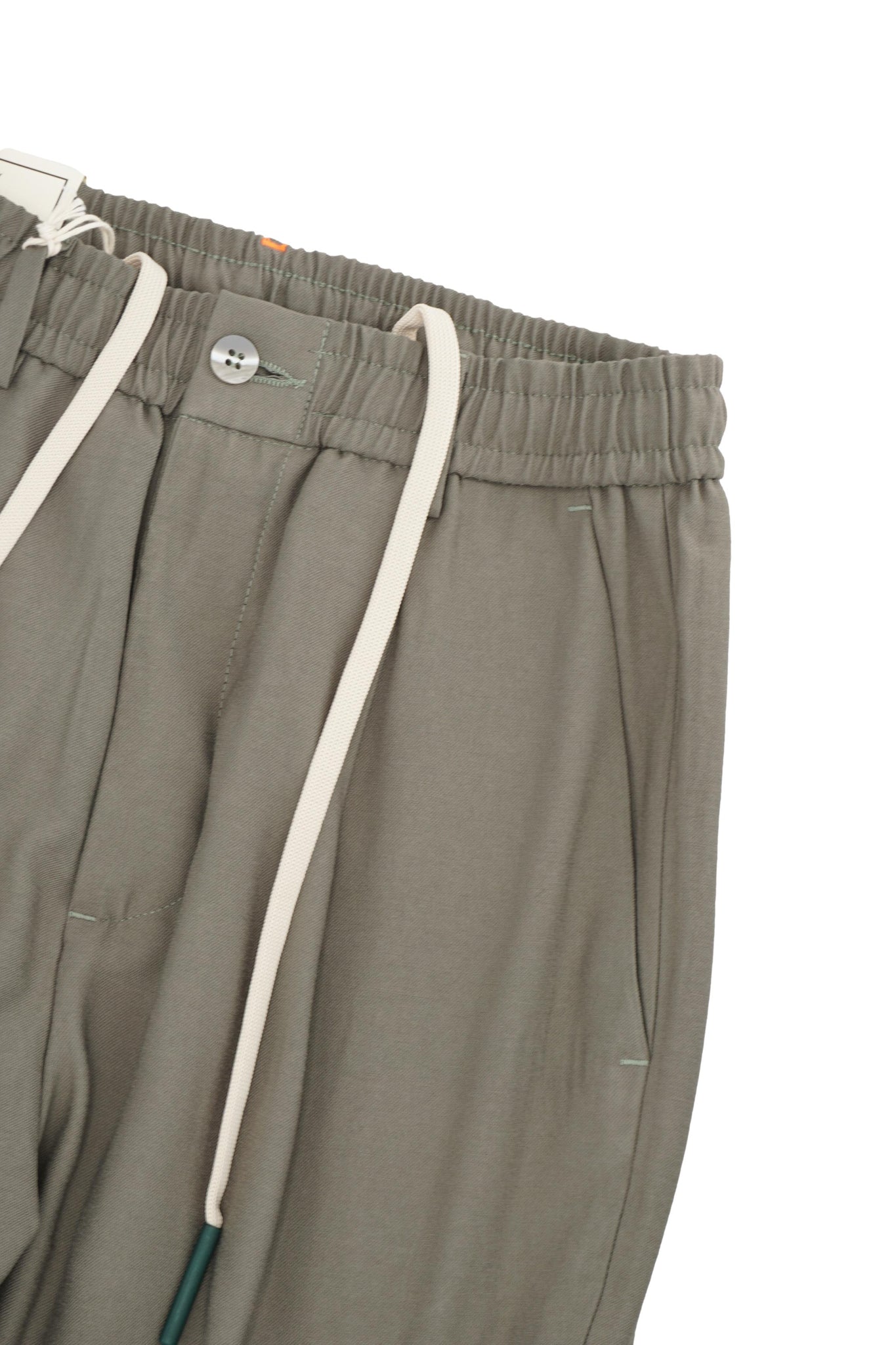 Pantalone Relax in Misto Lino / Verde - Ideal Moda