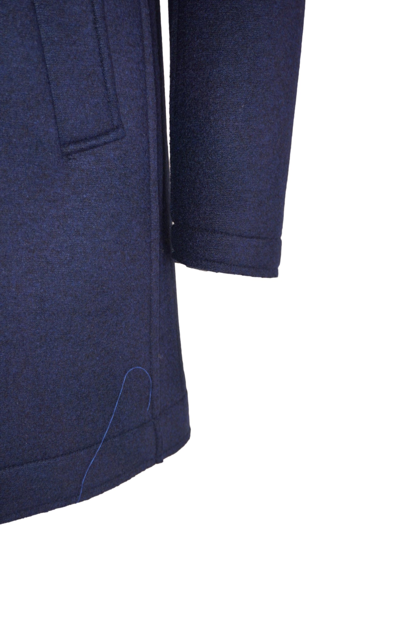 Cappotto Monopetto con Cappuccio / Blu - Ideal Moda
